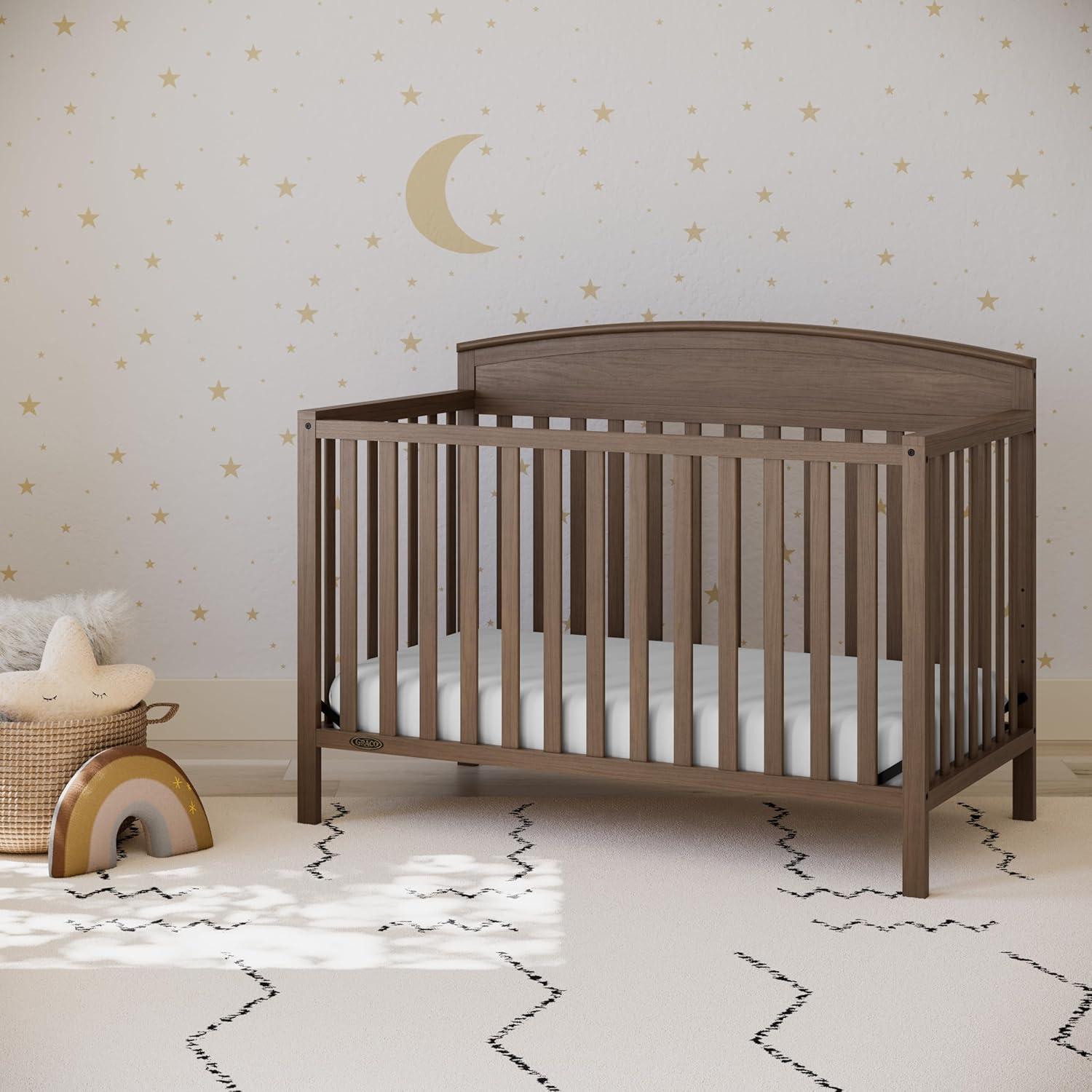 imageGraco Benton 5in1 Convertible Crib White GREENGUARD Gold Certified Converts from Baby Crib to Toddler Bed Daybed and FullSize Bed Fits Standard FullSize Crib MattressHazelnut