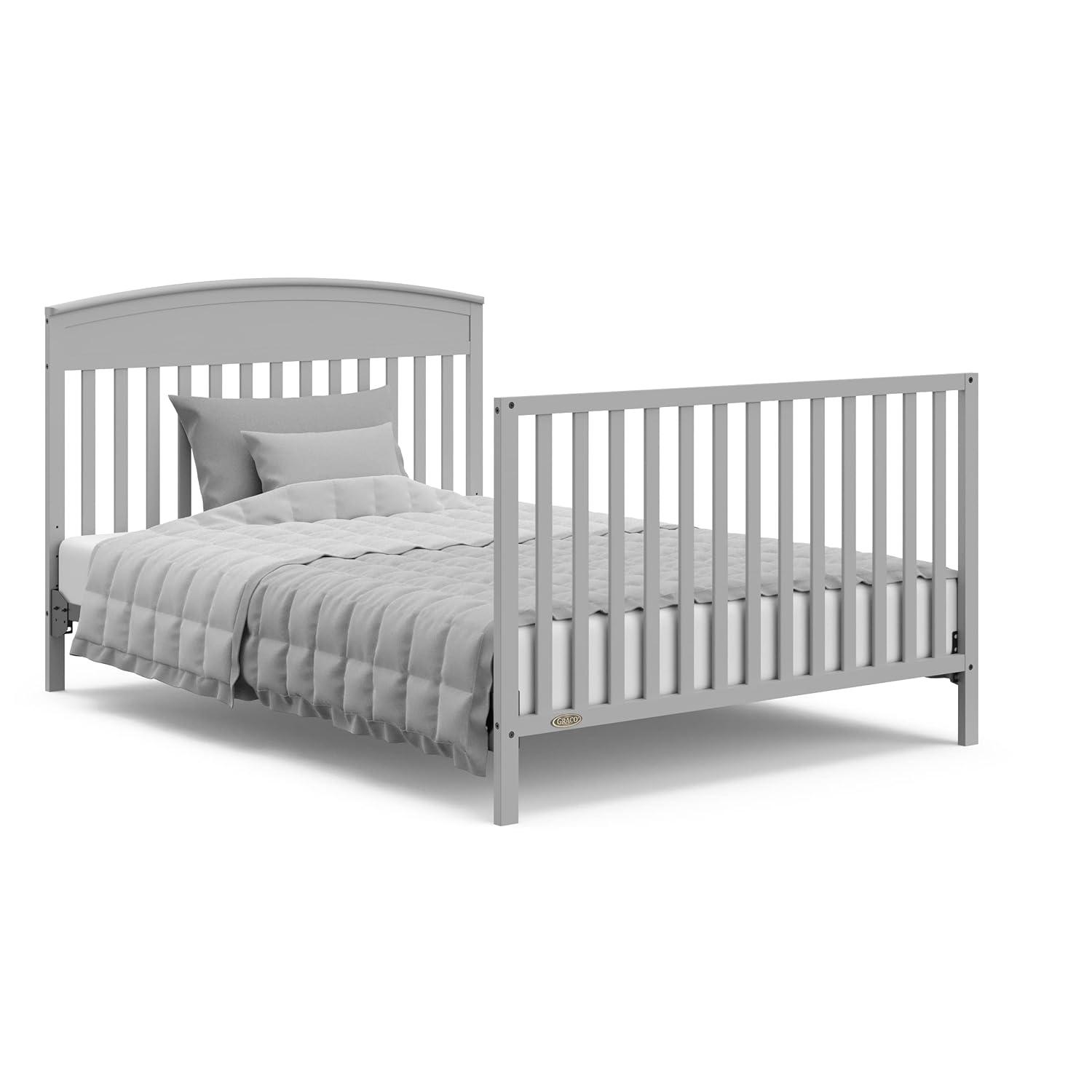 imageGraco Benton 5in1 Convertible Crib White GREENGUARD Gold Certified Converts from Baby Crib to Toddler Bed Daybed and FullSize Bed Fits Standard FullSize Crib MattressPebble Gray