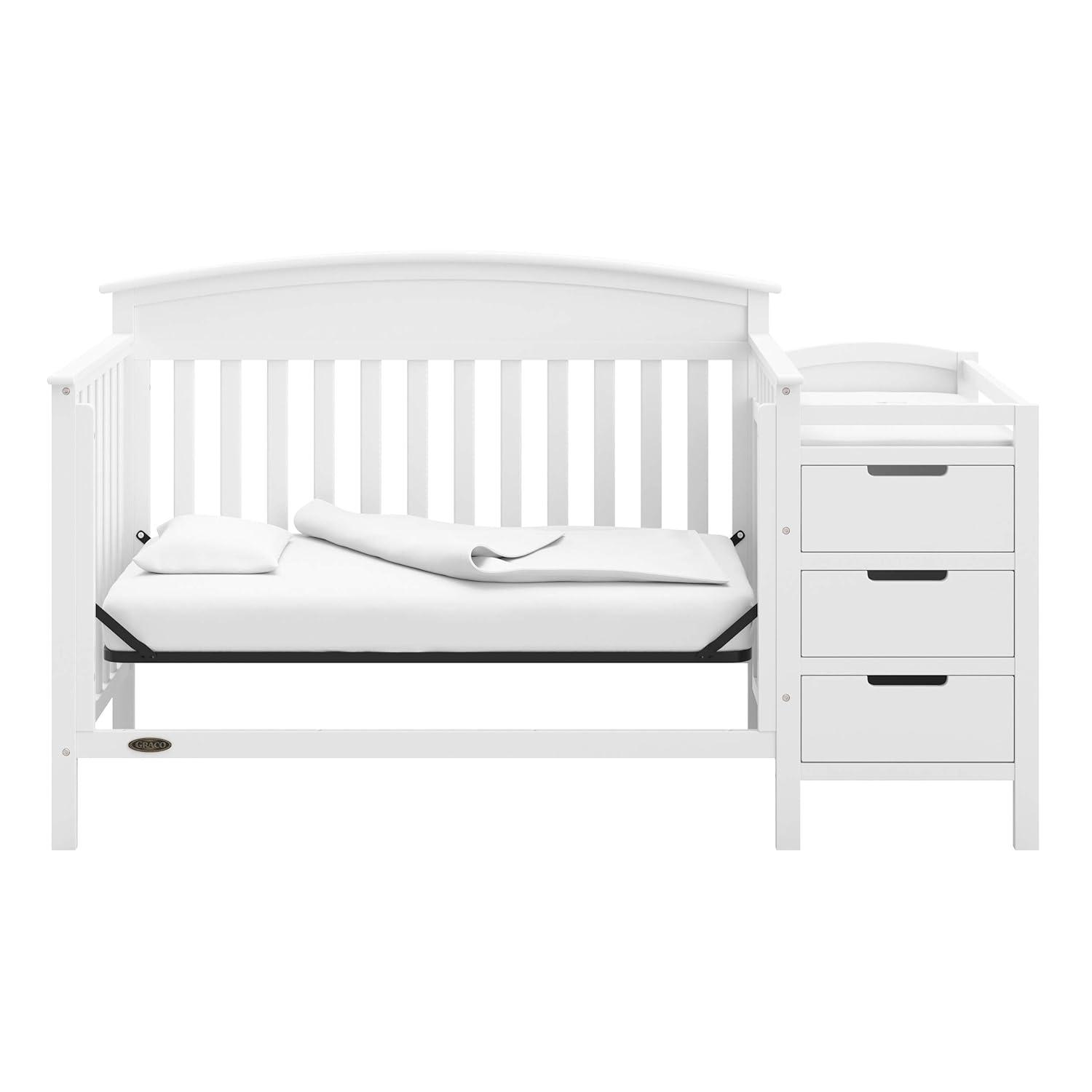 imageGraco Benton 5in1 Convertible Crib White GREENGUARD Gold Certified Converts from Baby Crib to Toddler Bed Daybed and FullSize Bed Fits Standard FullSize Crib MattressWhite