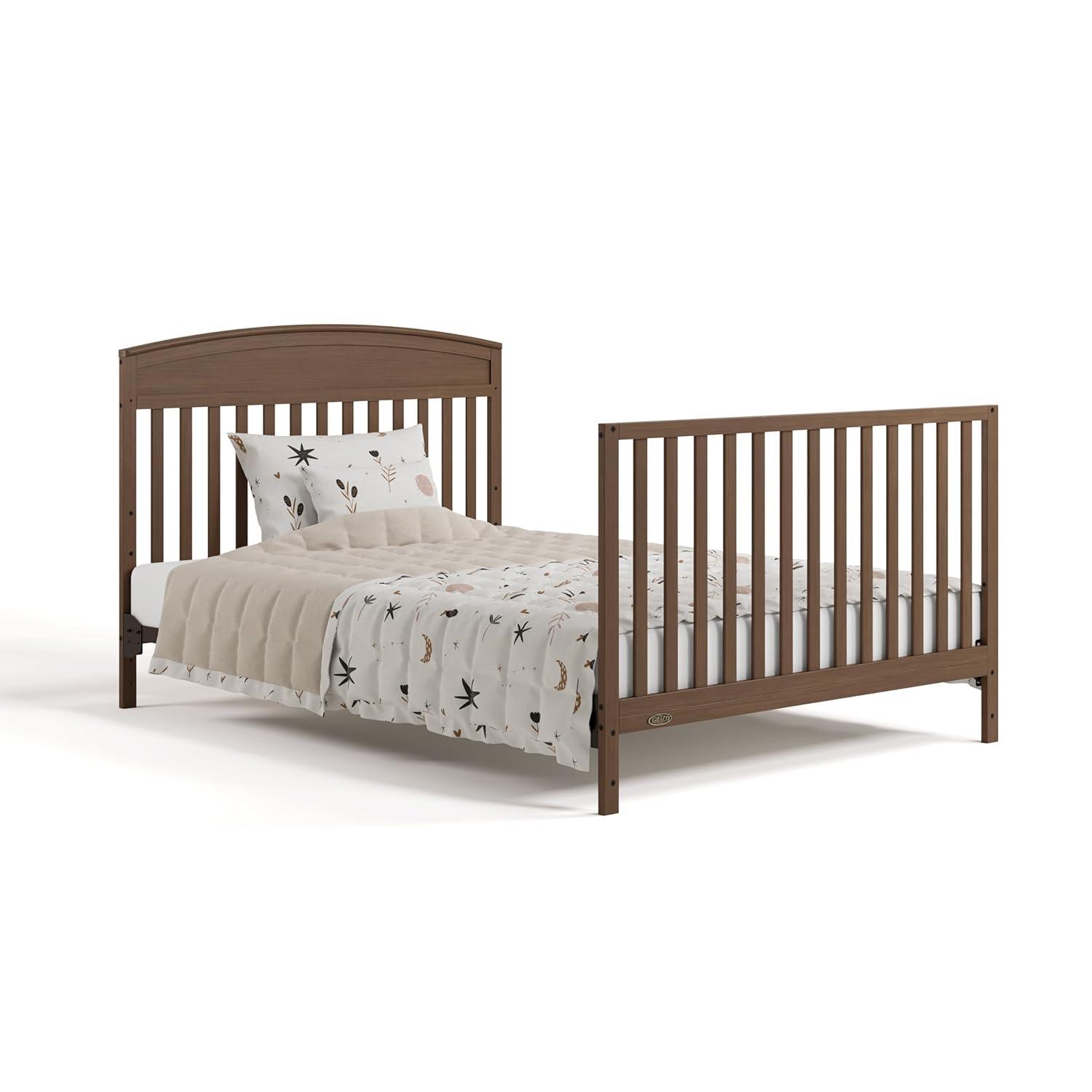 imageGraco Benton 5in1 Convertible Crib White GREENGUARD Gold Certified Converts from Baby Crib to Toddler Bed Daybed and FullSize Bed Fits Standard FullSize Crib MattressHazelnut