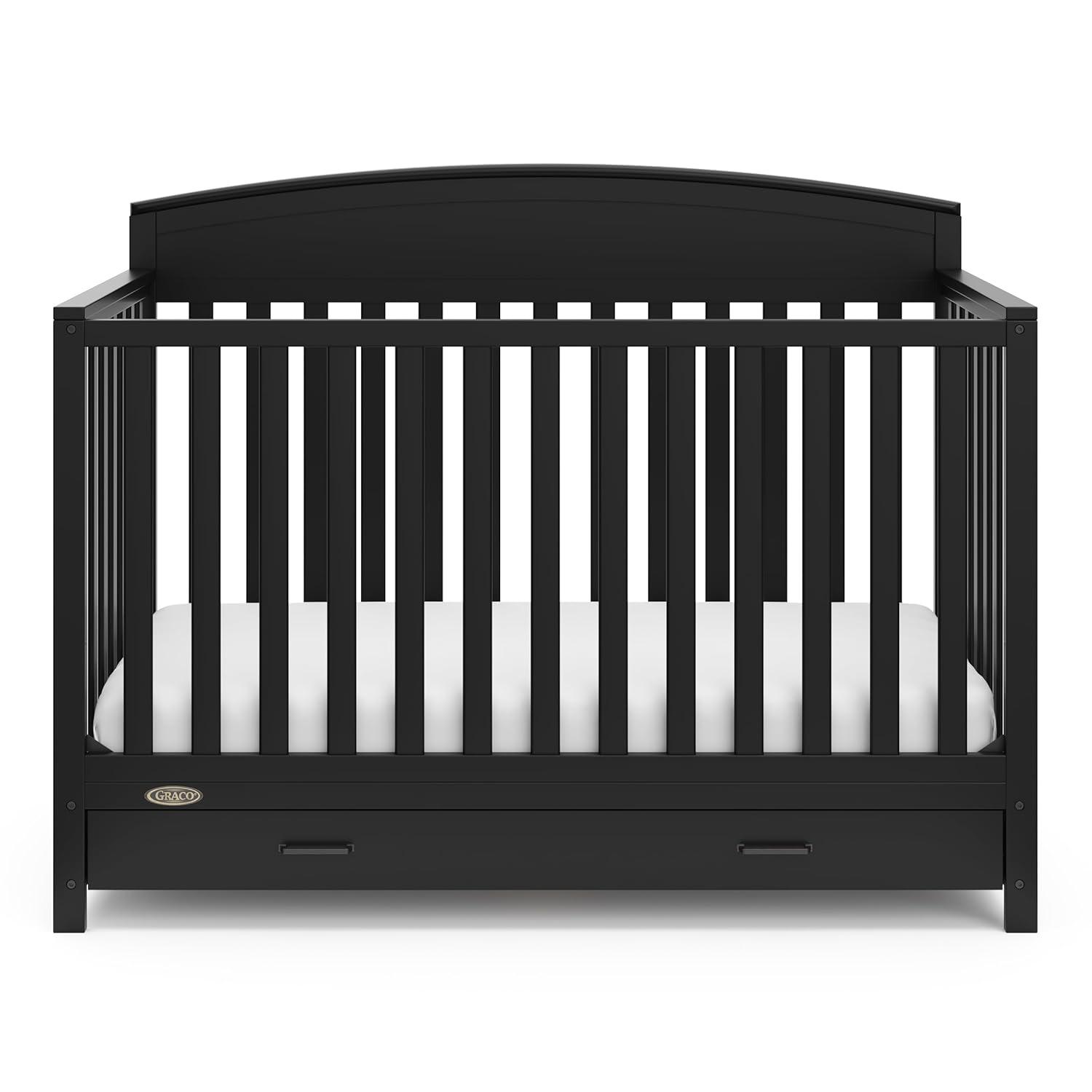 imageGraco Benton 5in1 Convertible Crib White GREENGUARD Gold Certified Converts from Baby Crib to Toddler Bed Daybed and FullSize Bed Fits Standard FullSize Crib MattressBlack