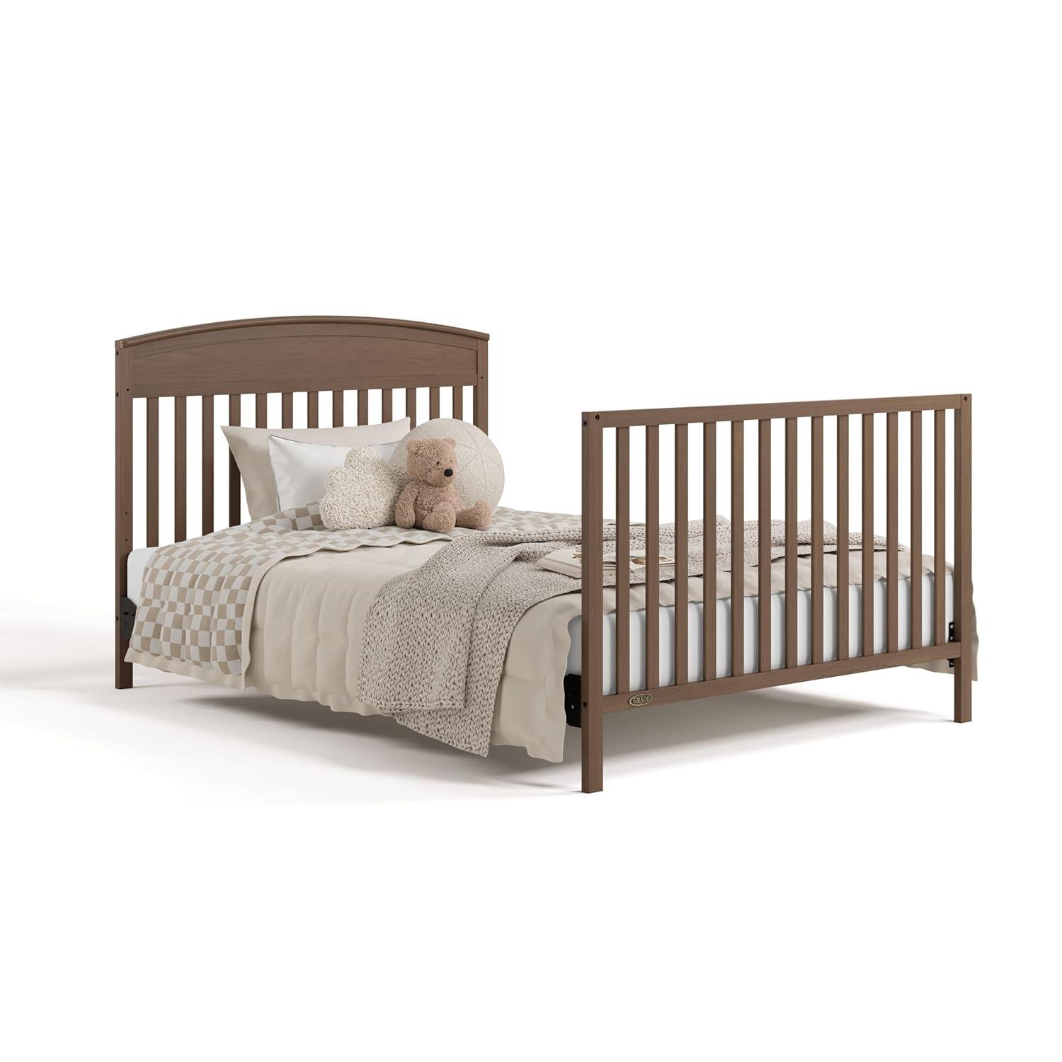 imageGraco Benton 5in1 Convertible Crib White GREENGUARD Gold Certified Converts from Baby Crib to Toddler Bed Daybed and FullSize Bed Fits Standard FullSize Crib MattressHazelnut