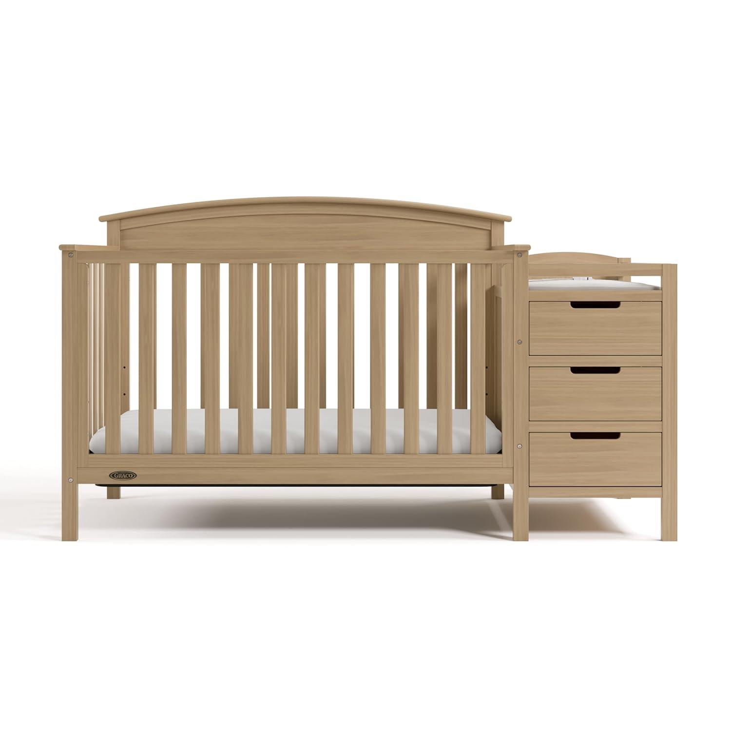 imageGraco Benton 5in1 Convertible Crib White GREENGUARD Gold Certified Converts from Baby Crib to Toddler Bed Daybed and FullSize Bed Fits Standard FullSize Crib MattressDriftwood