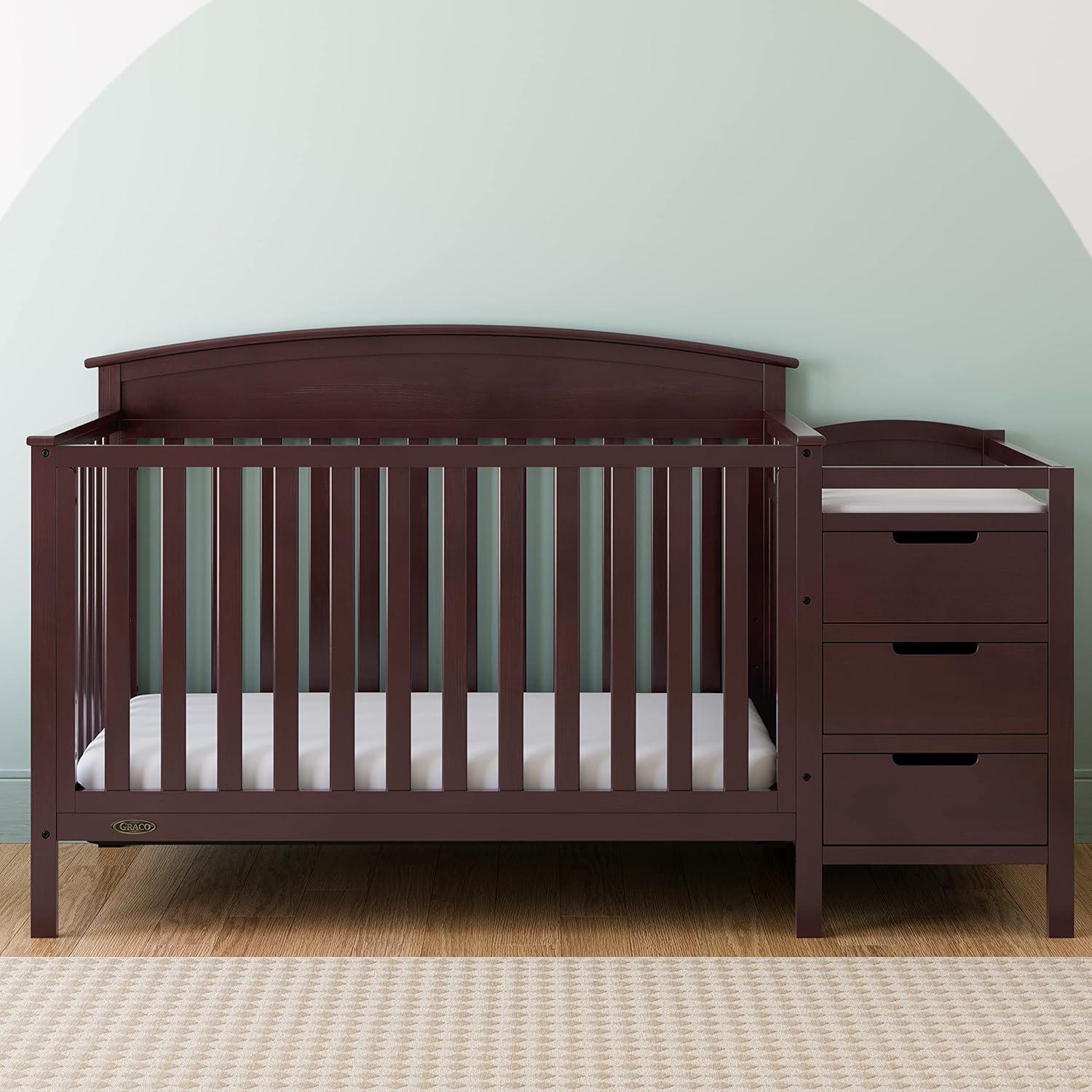 imageGraco Benton 5in1 Convertible Crib White GREENGUARD Gold Certified Converts from Baby Crib to Toddler Bed Daybed and FullSize Bed Fits Standard FullSize Crib MattressEspresso
