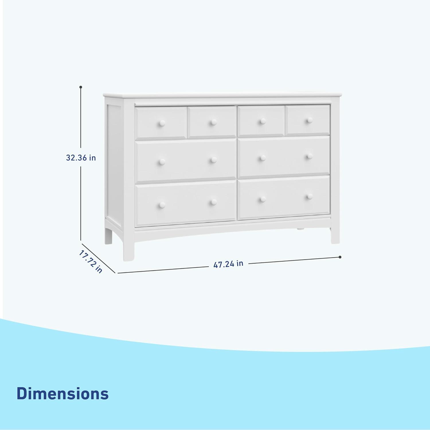 imageGraco Benton 6 Drawer Double Dresser White Easy New Assembly Process Universal Design Durable Steel Hardware and EuroGlide Drawers with Safety Stops Coordinates with Any NurseryWhite
