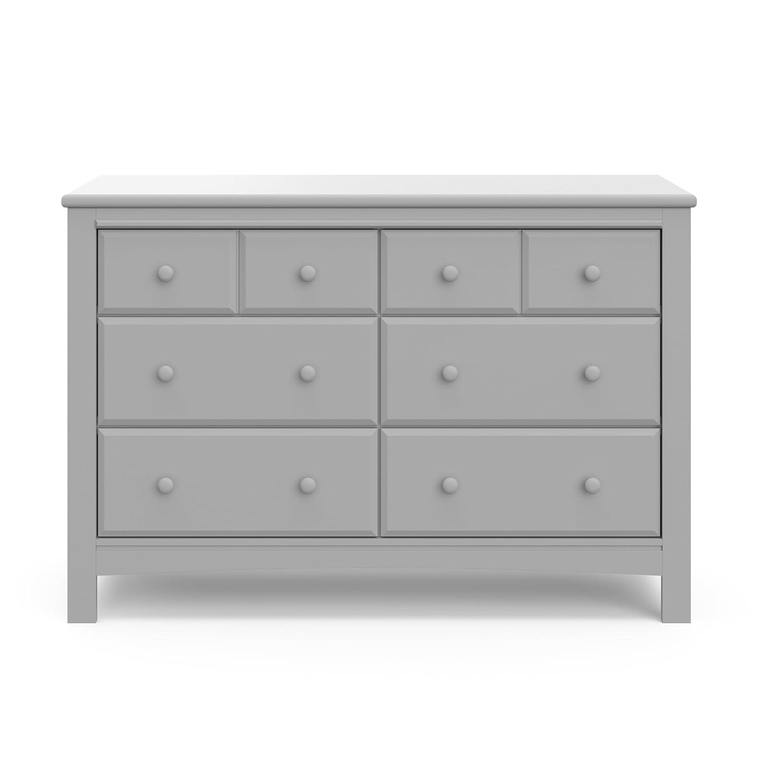 imageGraco Benton 6 Drawer Double Dresser White Easy New Assembly Process Universal Design Durable Steel Hardware and EuroGlide Drawers with Safety Stops Coordinates with Any NurseryPebble Gray
