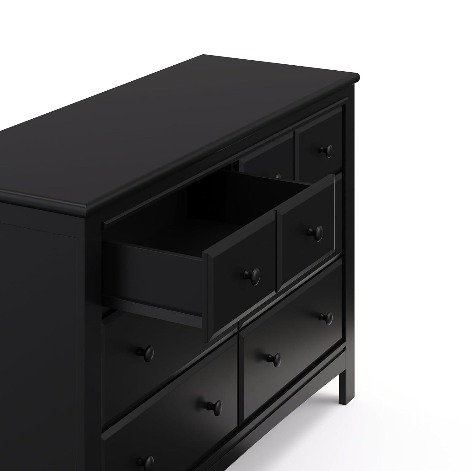 imageGraco Benton 6 Drawer Double Dresser White Easy New Assembly Process Universal Design Durable Steel Hardware and EuroGlide Drawers with Safety Stops Coordinates with Any NurseryBlack