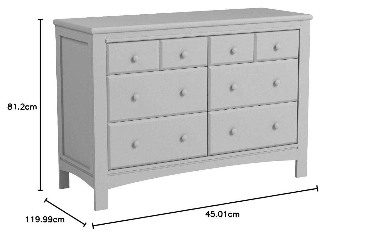 imageGraco Benton 6 Drawer Double Dresser White Easy New Assembly Process Universal Design Durable Steel Hardware and EuroGlide Drawers with Safety Stops Coordinates with Any NurseryPebble Gray
