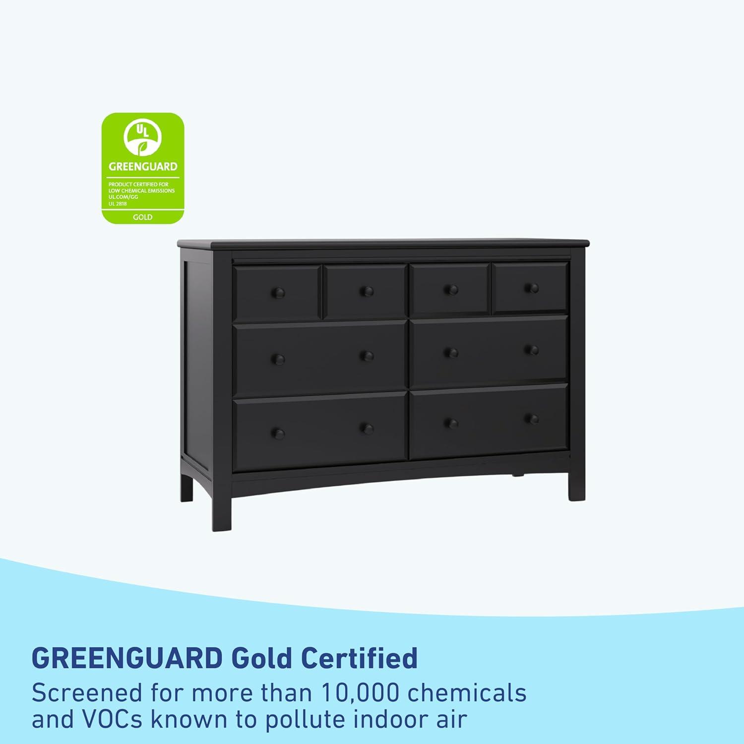 imageGraco Benton 6 Drawer Double Dresser White Easy New Assembly Process Universal Design Durable Steel Hardware and EuroGlide Drawers with Safety Stops Coordinates with Any NurseryBlack