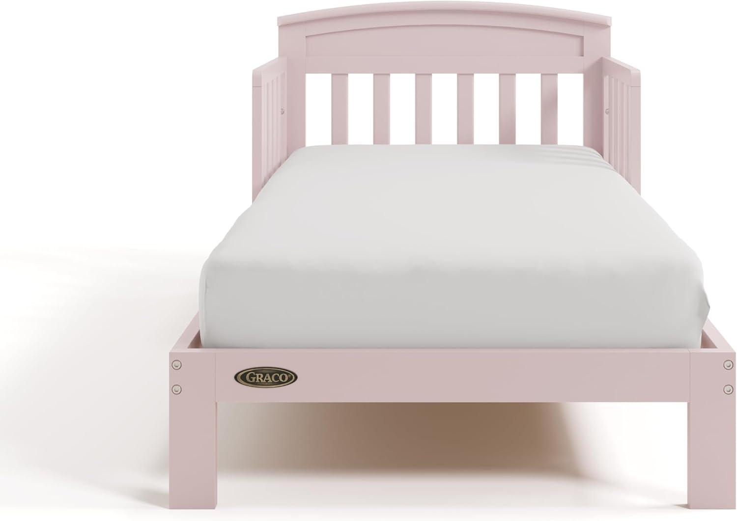 imageGraco Benton Toddler Bed White GREENGUARD Gold Certified Baby Safety Alliance Verified with Safety Toddler Guardrails Fits Standard Crib Mattress Easy Assembly Kids Transition BedBlush