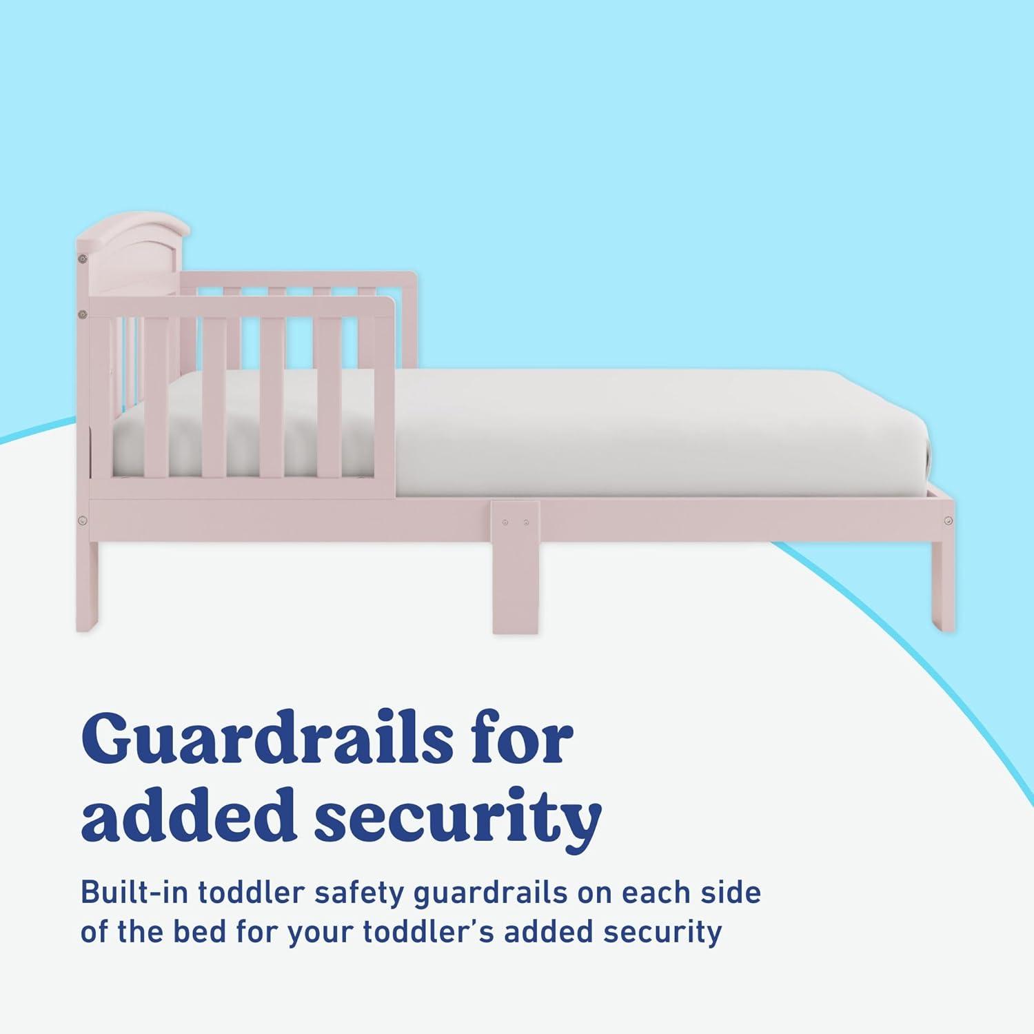 imageGraco Benton Toddler Bed White GREENGUARD Gold Certified Baby Safety Alliance Verified with Safety Toddler Guardrails Fits Standard Crib Mattress Easy Assembly Kids Transition BedBlush