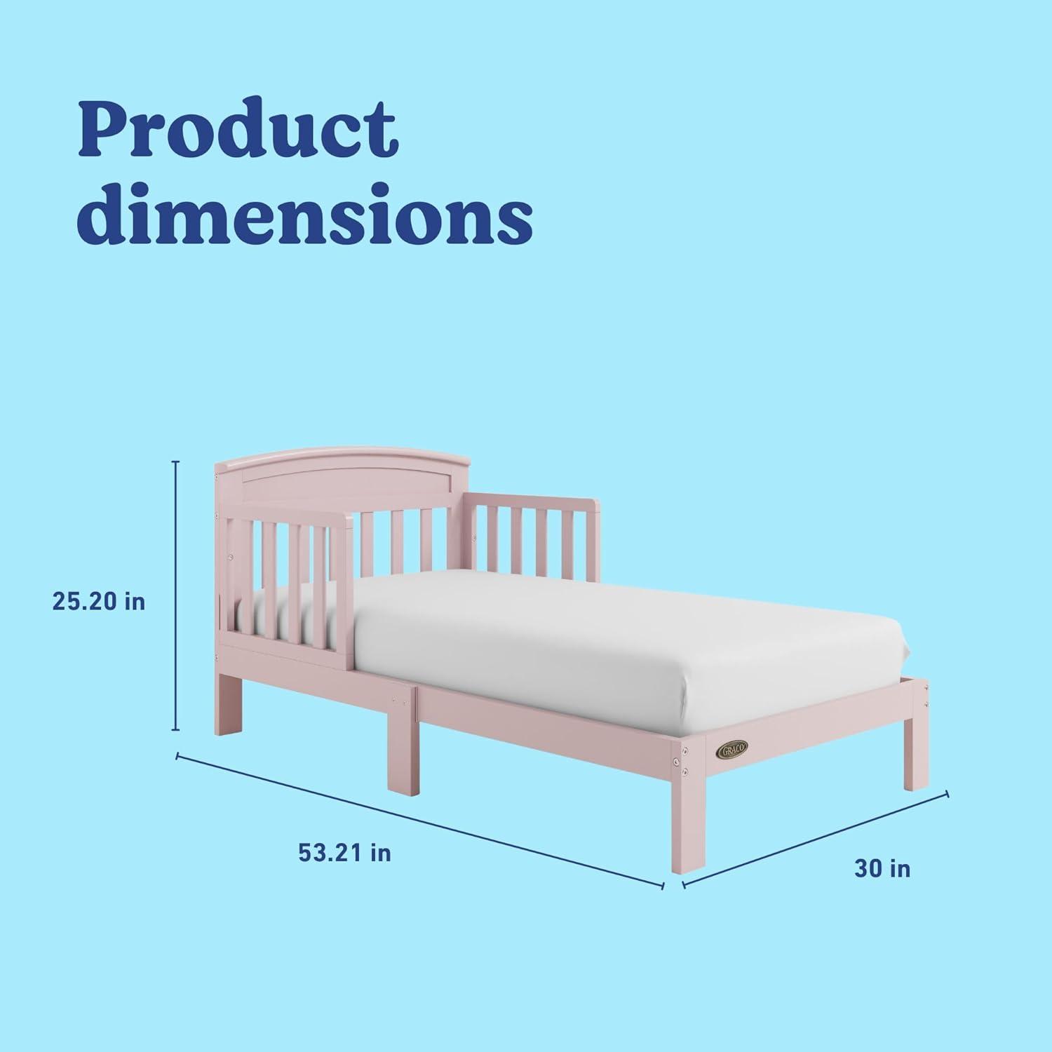 imageGraco Benton Toddler Bed White GREENGUARD Gold Certified Baby Safety Alliance Verified with Safety Toddler Guardrails Fits Standard Crib Mattress Easy Assembly Kids Transition BedBlush