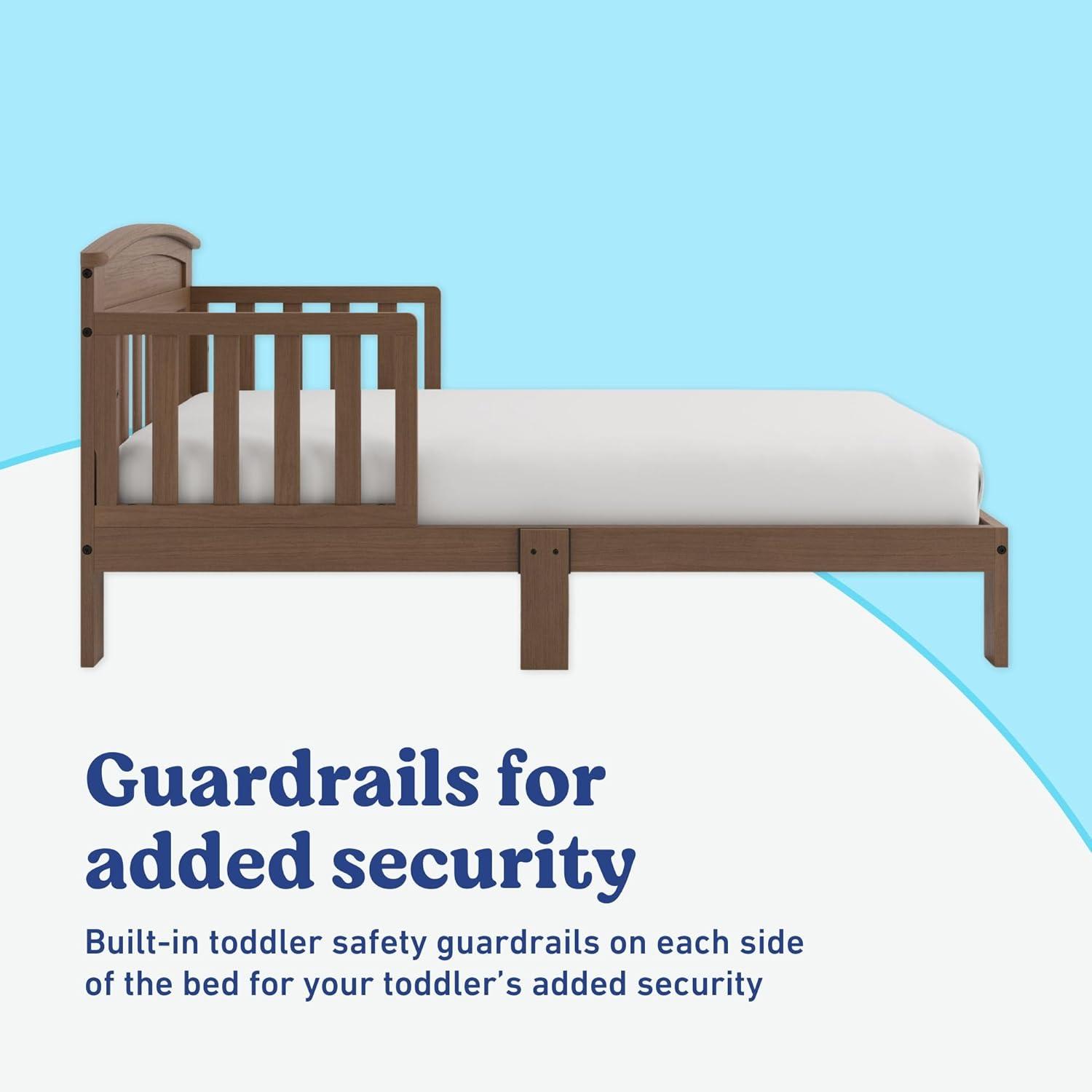 imageGraco Benton Toddler Bed White GREENGUARD Gold Certified Baby Safety Alliance Verified with Safety Toddler Guardrails Fits Standard Crib Mattress Easy Assembly Kids Transition BedHazelnut