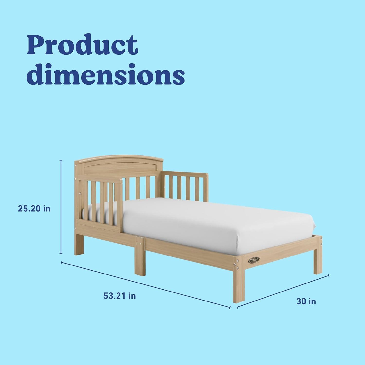 imageGraco Benton Toddler Bed White GREENGUARD Gold Certified Baby Safety Alliance Verified with Safety Toddler Guardrails Fits Standard Crib Mattress Easy Assembly Kids Transition BedDriftwood