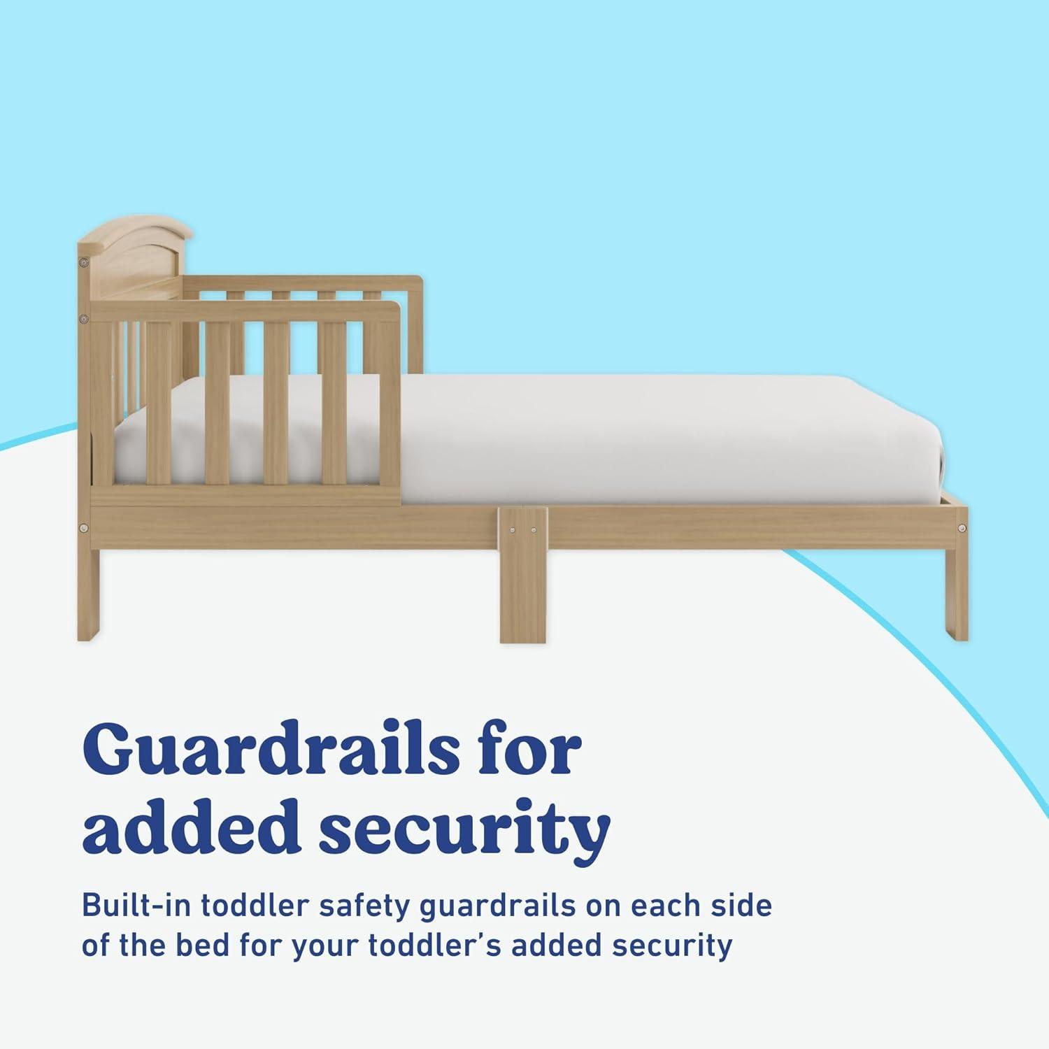 imageGraco Benton Toddler Bed White GREENGUARD Gold Certified Baby Safety Alliance Verified with Safety Toddler Guardrails Fits Standard Crib Mattress Easy Assembly Kids Transition BedDriftwood