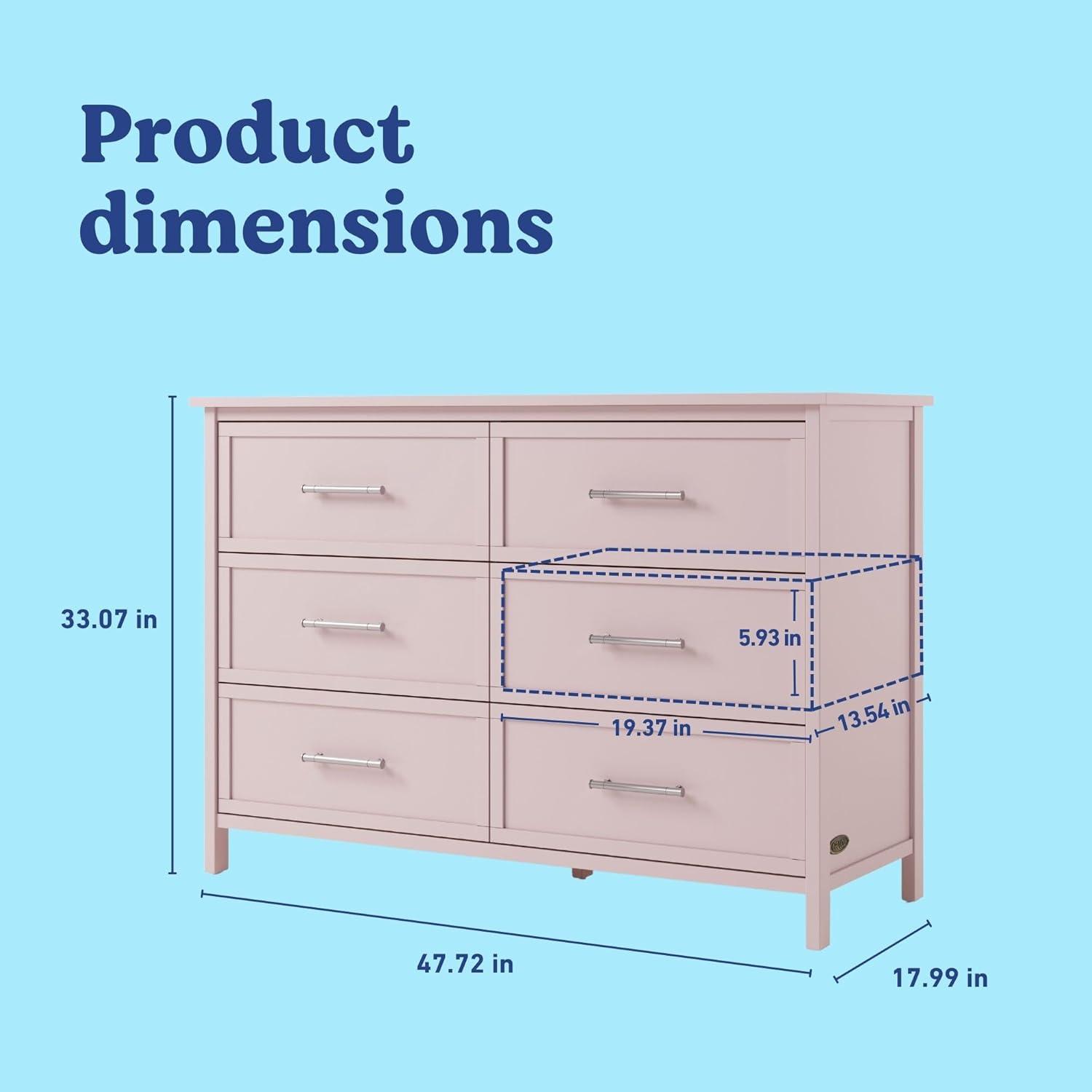 imageGraco Classic 3 Drawer Changing Table Dresser Blush GREENGUARD Gold Certified Baby Dresser with Changing Table Top Includes Interlocking Drawer SystemBlush