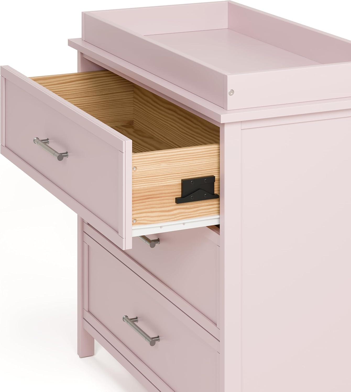 imageGraco Classic 3 Drawer Changing Table Dresser Blush GREENGUARD Gold Certified Baby Dresser with Changing Table Top Includes Interlocking Drawer SystemBlush