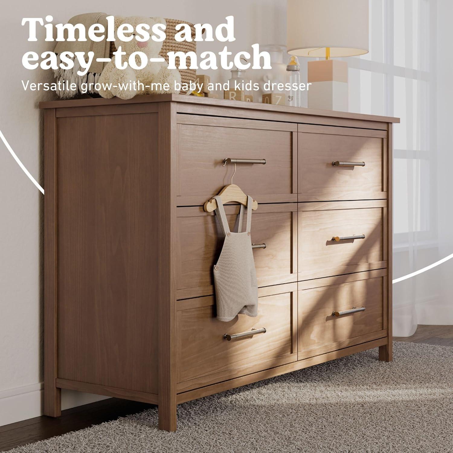 imageGraco Classic 3 Drawer Changing Table Dresser Blush GREENGUARD Gold Certified Baby Dresser with Changing Table Top Includes Interlocking Drawer SystemHazelnut