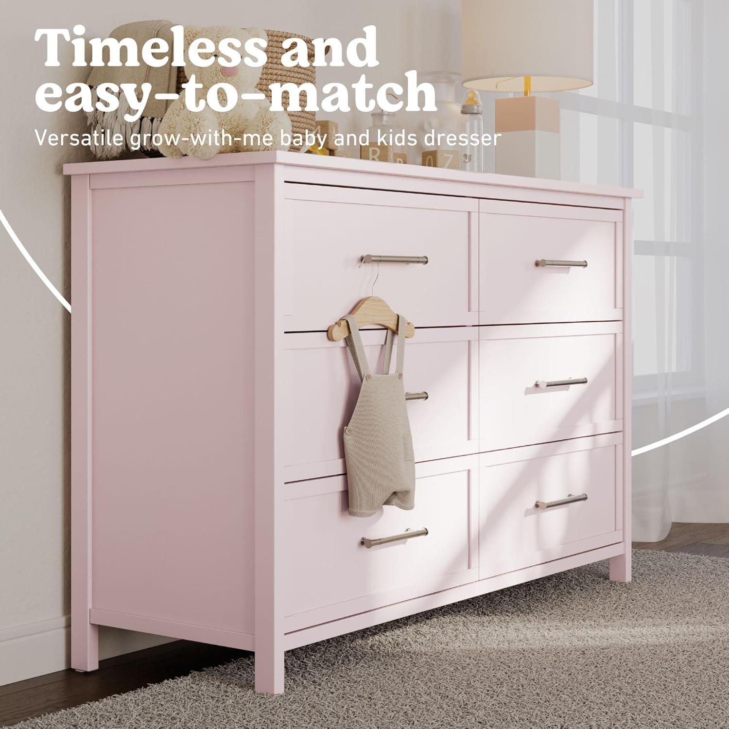 imageGraco Classic 3 Drawer Changing Table Dresser Blush GREENGUARD Gold Certified Baby Dresser with Changing Table Top Includes Interlocking Drawer SystemBlush