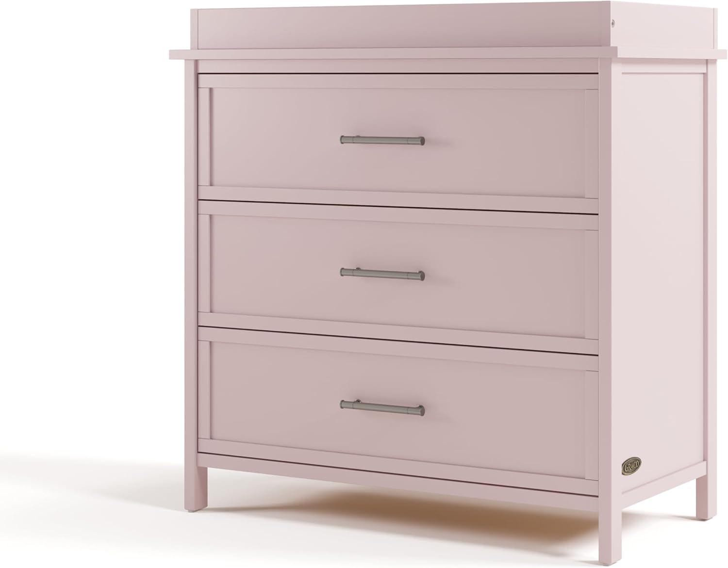 imageGraco Classic 3 Drawer Changing Table Dresser Blush GREENGUARD Gold Certified Baby Dresser with Changing Table Top Includes Interlocking Drawer SystemBlush