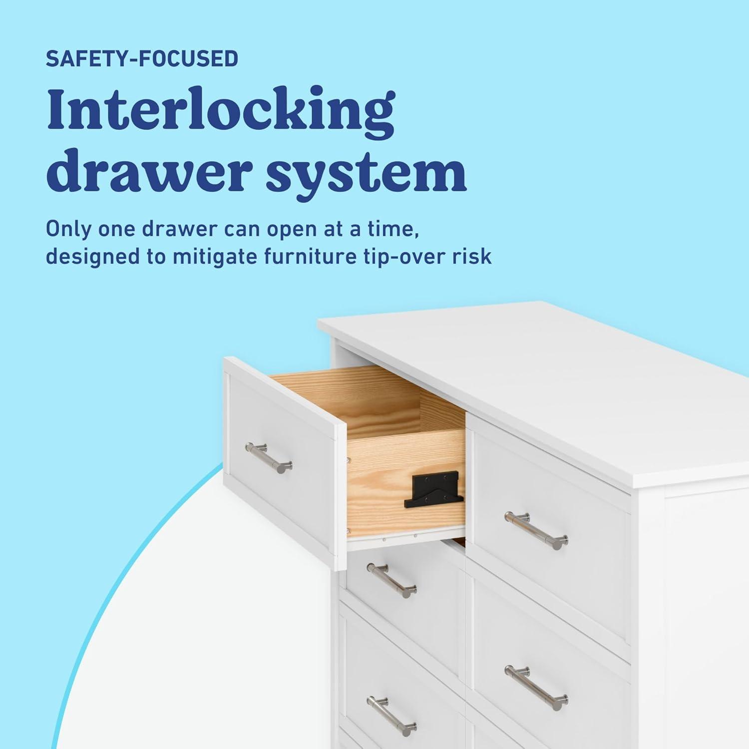 imageGraco Classic 3 Drawer Changing Table Dresser Blush GREENGUARD Gold Certified Baby Dresser with Changing Table Top Includes Interlocking Drawer SystemWhite