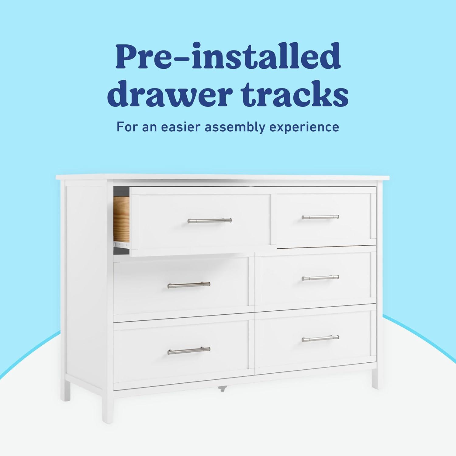 imageGraco Classic 3 Drawer Changing Table Dresser Blush GREENGUARD Gold Certified Baby Dresser with Changing Table Top Includes Interlocking Drawer SystemWhite