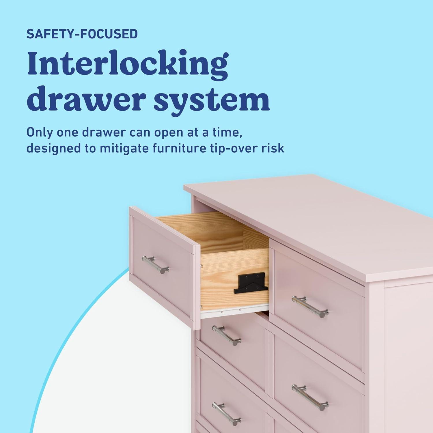 imageGraco Classic 3 Drawer Changing Table Dresser Blush GREENGUARD Gold Certified Baby Dresser with Changing Table Top Includes Interlocking Drawer SystemBlush