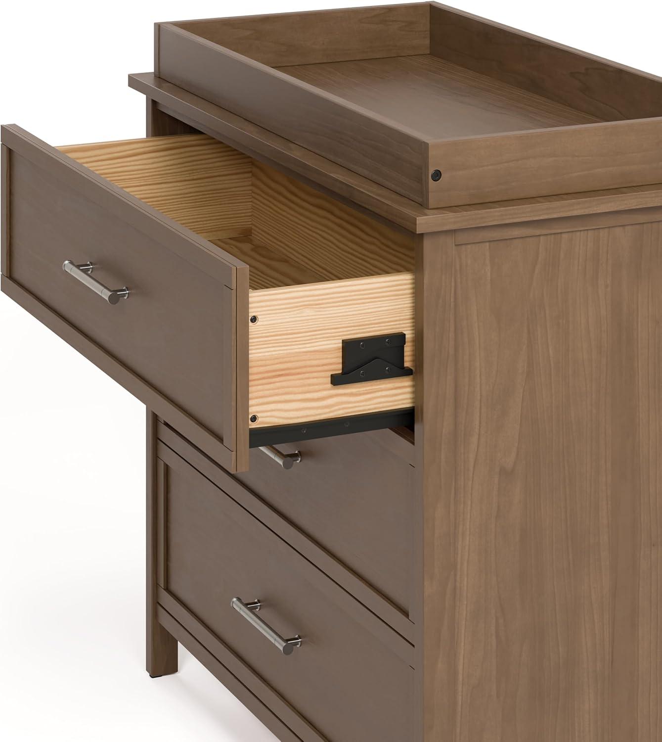 imageGraco Classic 3 Drawer Changing Table Dresser Blush GREENGUARD Gold Certified Baby Dresser with Changing Table Top Includes Interlocking Drawer SystemHazelnut