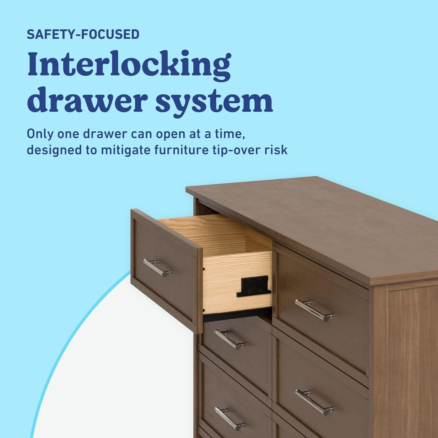 imageGraco Classic 3 Drawer Changing Table Dresser Blush GREENGUARD Gold Certified Baby Dresser with Changing Table Top Includes Interlocking Drawer SystemHazelnut