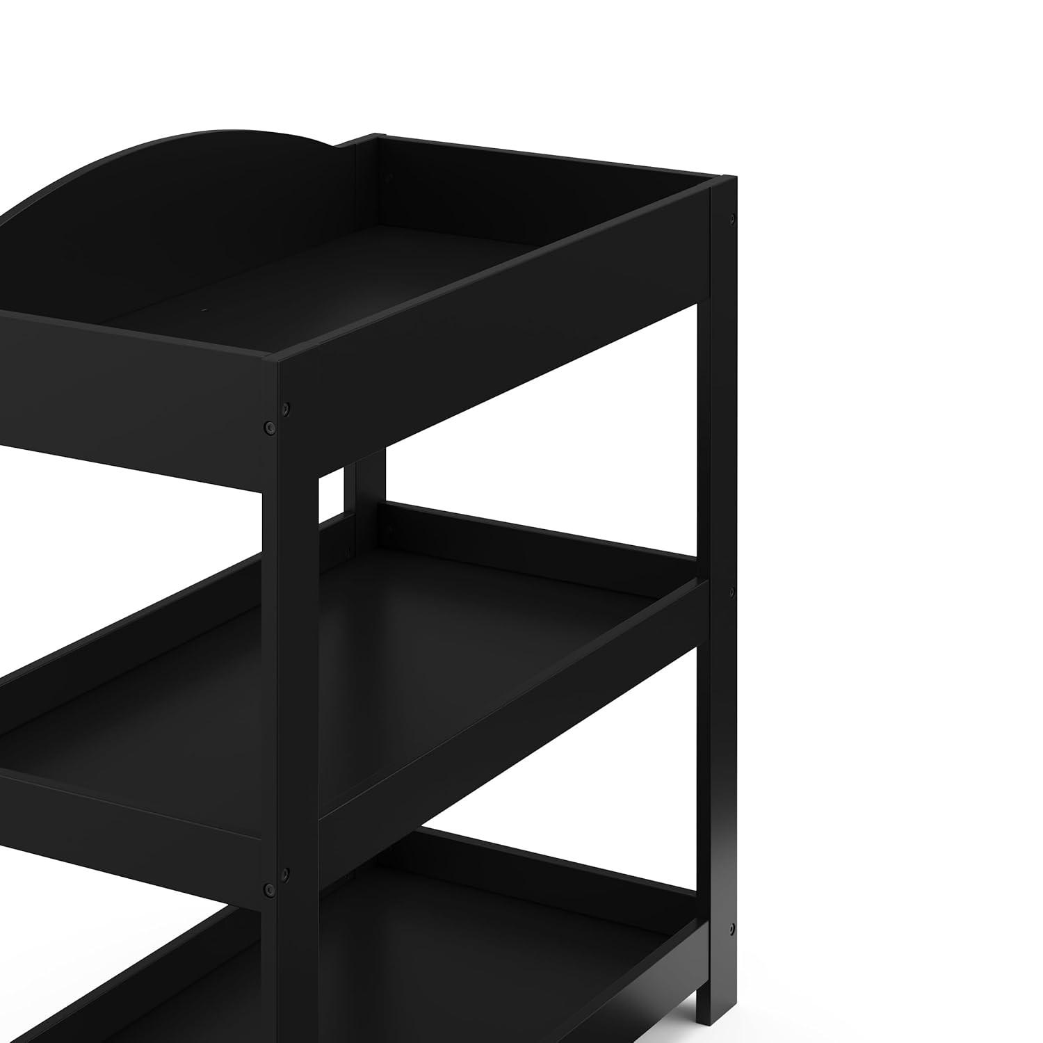 imageGraco Customizable Changing Table with WaterResistant Changing Pad White Customizable Modern Flat or Classic Arched Headboard Baby Diaper Changing Pad IncludedBlack