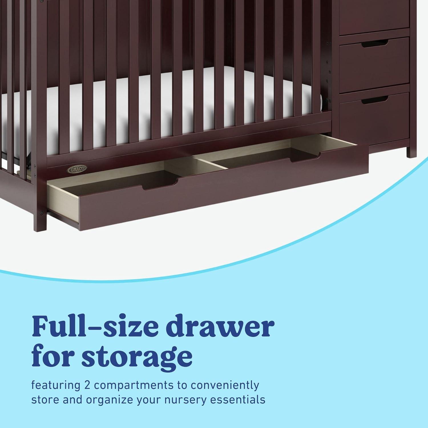 imageGraco Hadley 5in1 Convertible Crib with Drawer White GREENGUARD Gold Certified Crib with Drawer Combo FullSize Nursery Storage Drawer Converts to Toddler Bed DaybedEspresso