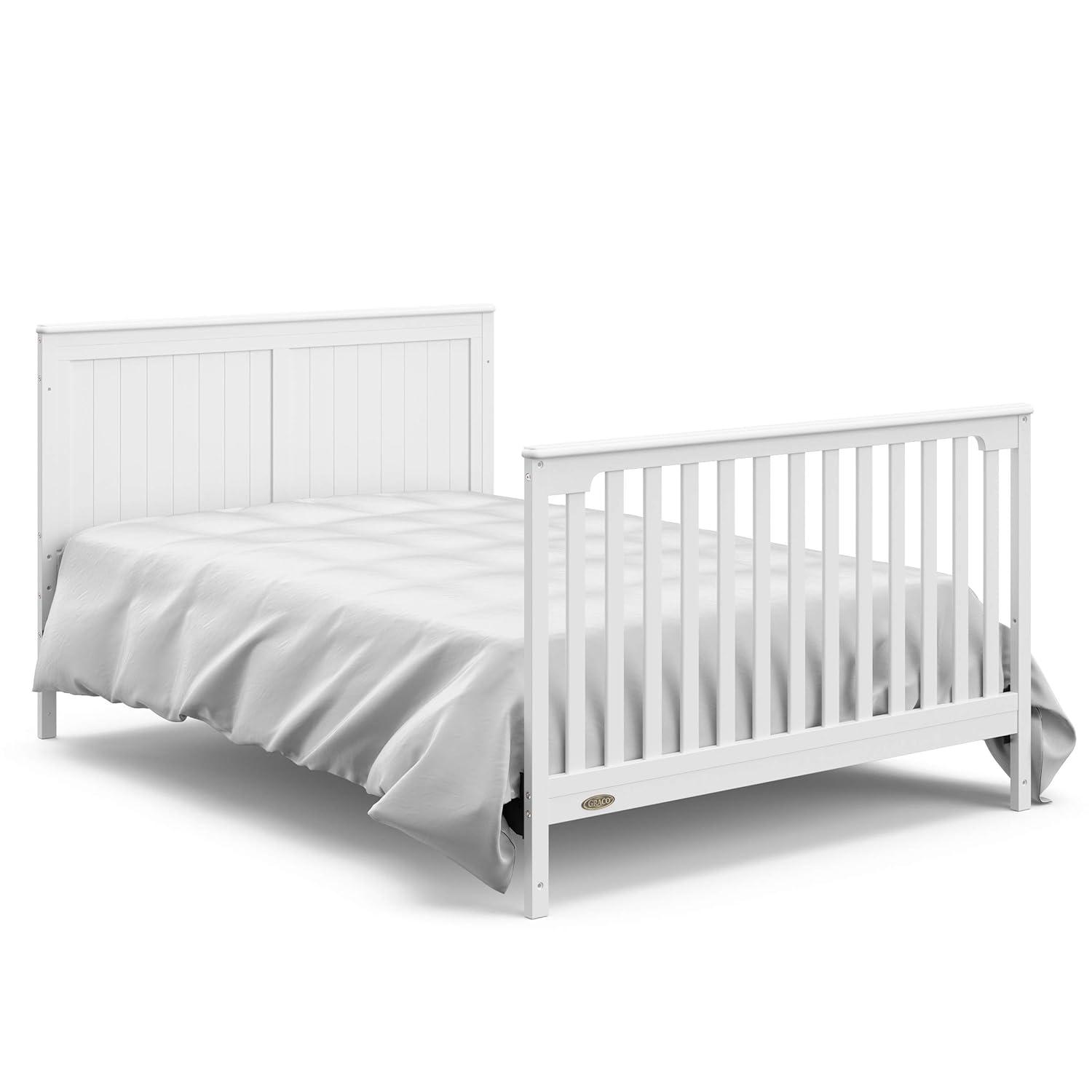imageGraco Hadley 5in1 Convertible Crib with Drawer White GREENGUARD Gold Certified Crib with Drawer Combo FullSize Nursery Storage Drawer Converts to Toddler Bed DaybedWhite