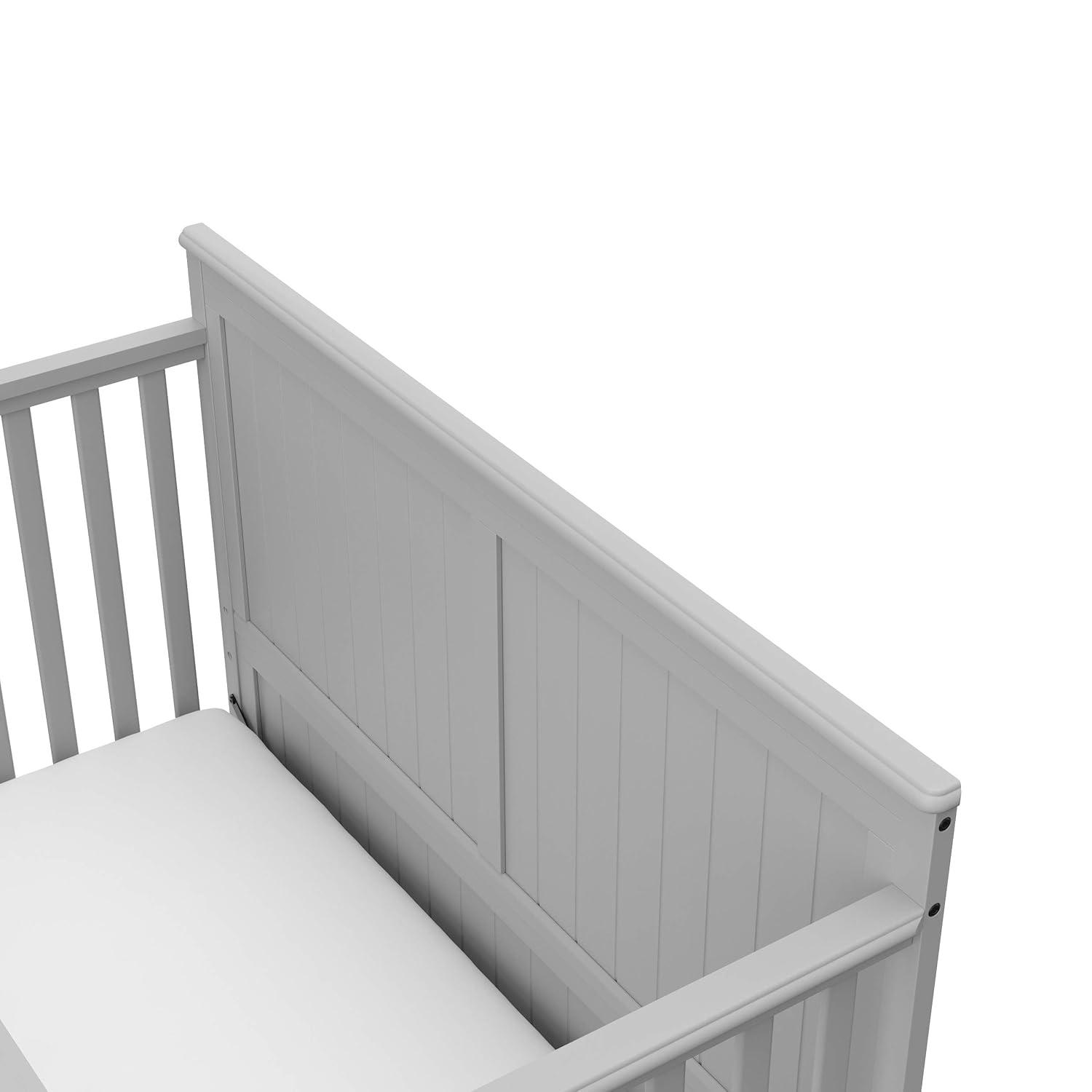 imageGraco Hadley 5in1 Convertible Crib with Drawer White GREENGUARD Gold Certified Crib with Drawer Combo FullSize Nursery Storage Drawer Converts to Toddler Bed DaybedPebble Gray