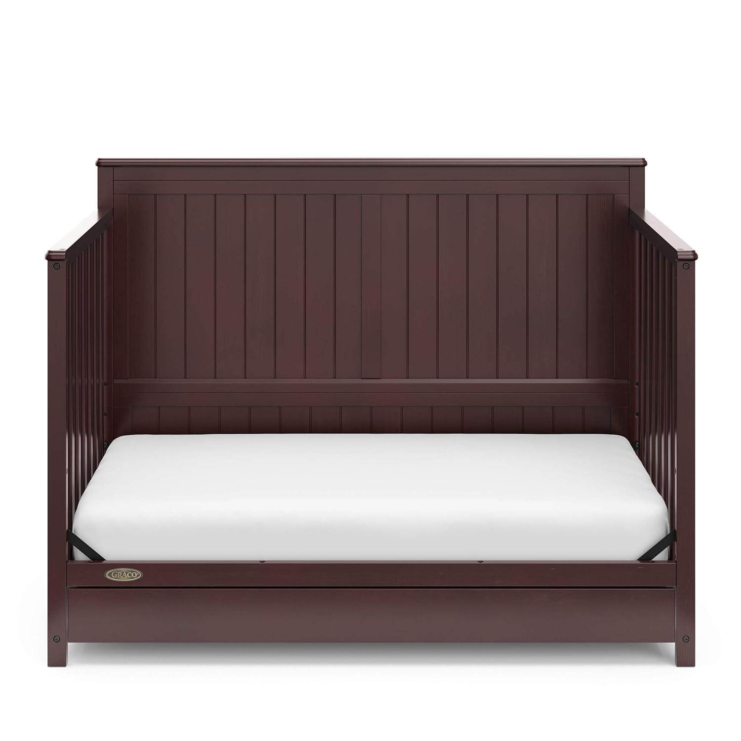 imageGraco Hadley 5in1 Convertible Crib with Drawer White GREENGUARD Gold Certified Crib with Drawer Combo FullSize Nursery Storage Drawer Converts to Toddler Bed DaybedEspresso