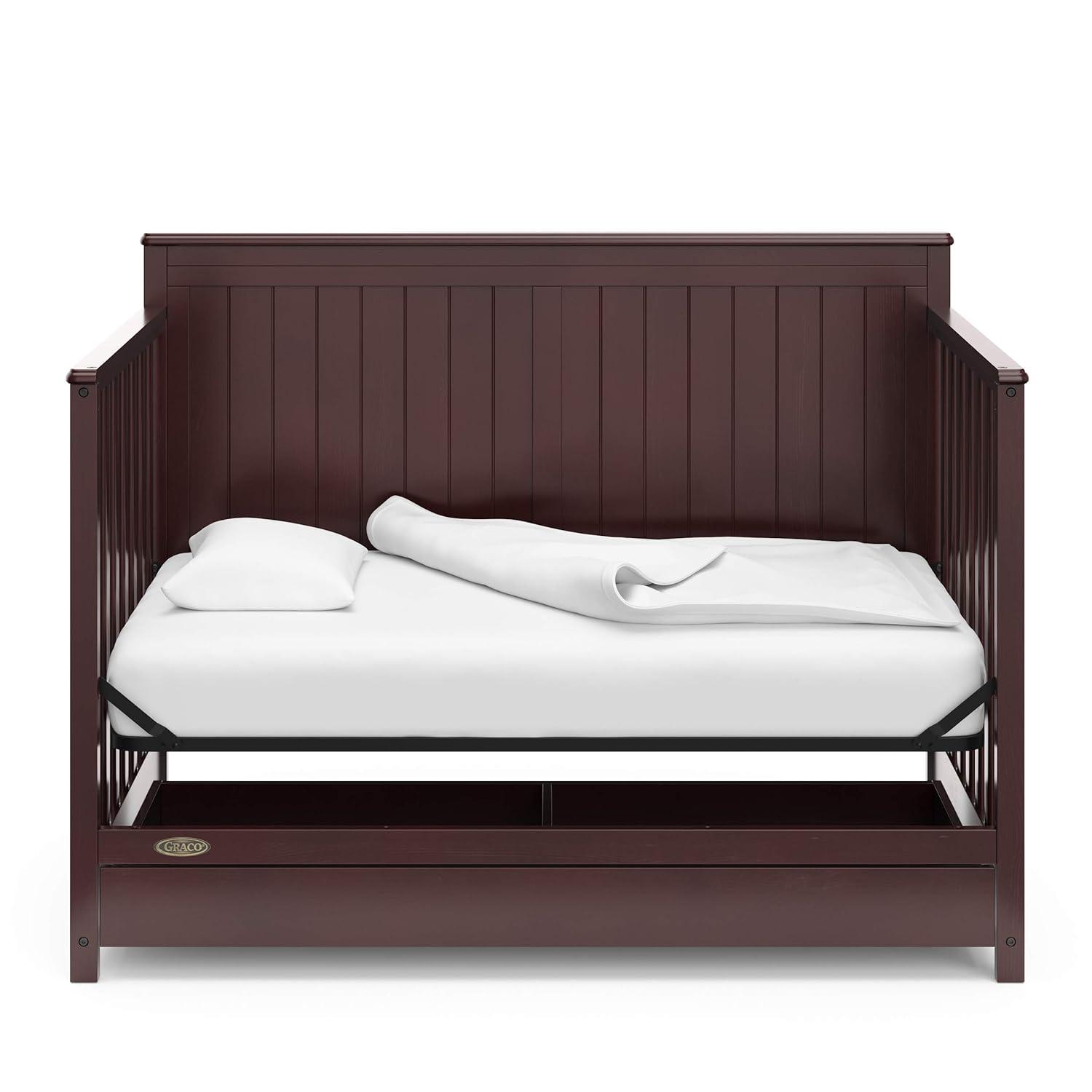 imageGraco Hadley 5in1 Convertible Crib with Drawer White GREENGUARD Gold Certified Crib with Drawer Combo FullSize Nursery Storage Drawer Converts to Toddler Bed DaybedEspresso