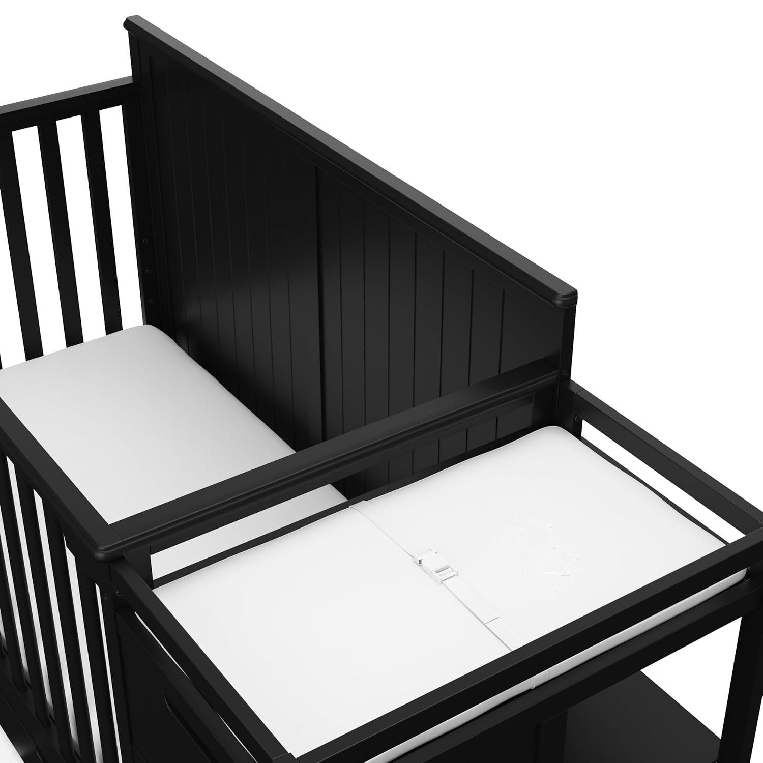 imageGraco Hadley 5in1 Convertible Crib with Drawer White GREENGUARD Gold Certified Crib with Drawer Combo FullSize Nursery Storage Drawer Converts to Toddler Bed DaybedBlack