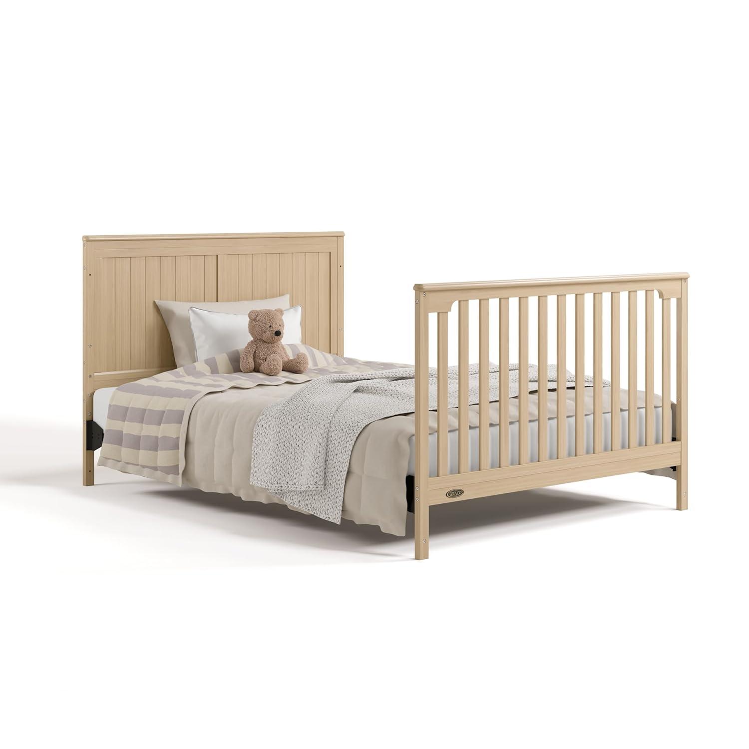 imageGraco Hadley 5in1 Convertible Crib with Drawer White GREENGUARD Gold Certified Crib with Drawer Combo FullSize Nursery Storage Drawer Converts to Toddler Bed DaybedDriftwood