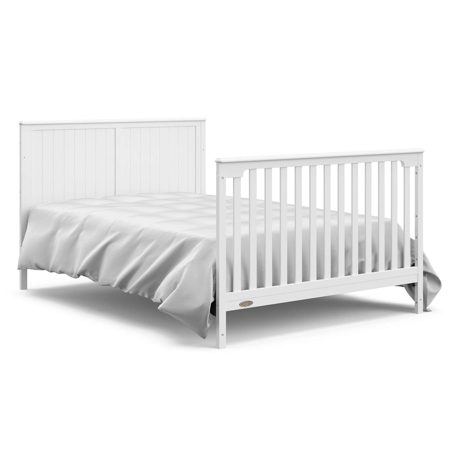 imageGraco Hadley 5in1 Convertible Crib with Drawer White GREENGUARD Gold Certified Crib with Drawer Combo FullSize Nursery Storage Drawer Converts to Toddler Bed DaybedWhite