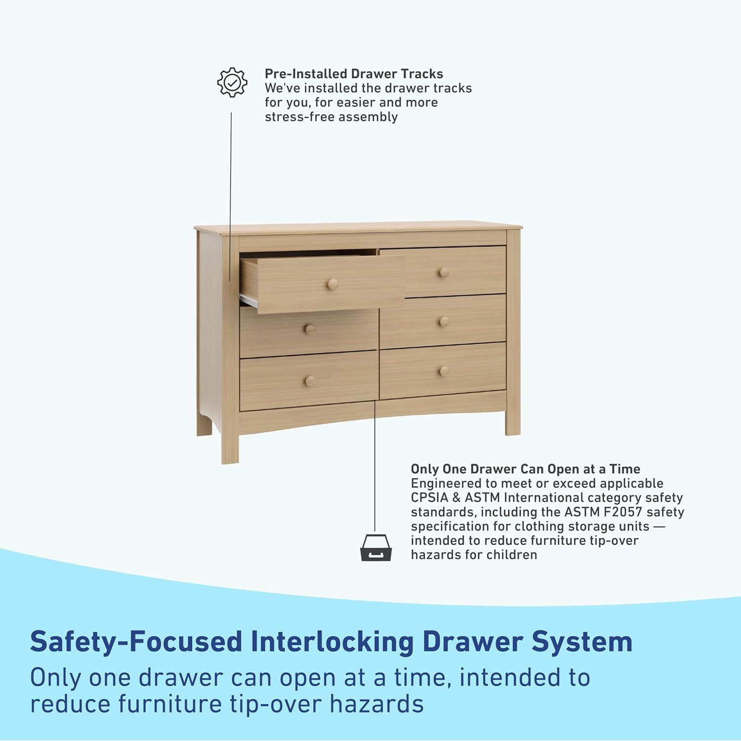 imageGraco Noah 3 Drawer Changing Table Dresser White GREENGUARD Gold Certified Baby Dresser with Changing Table Top Includes Interlocking Drawer SystemDriftwood