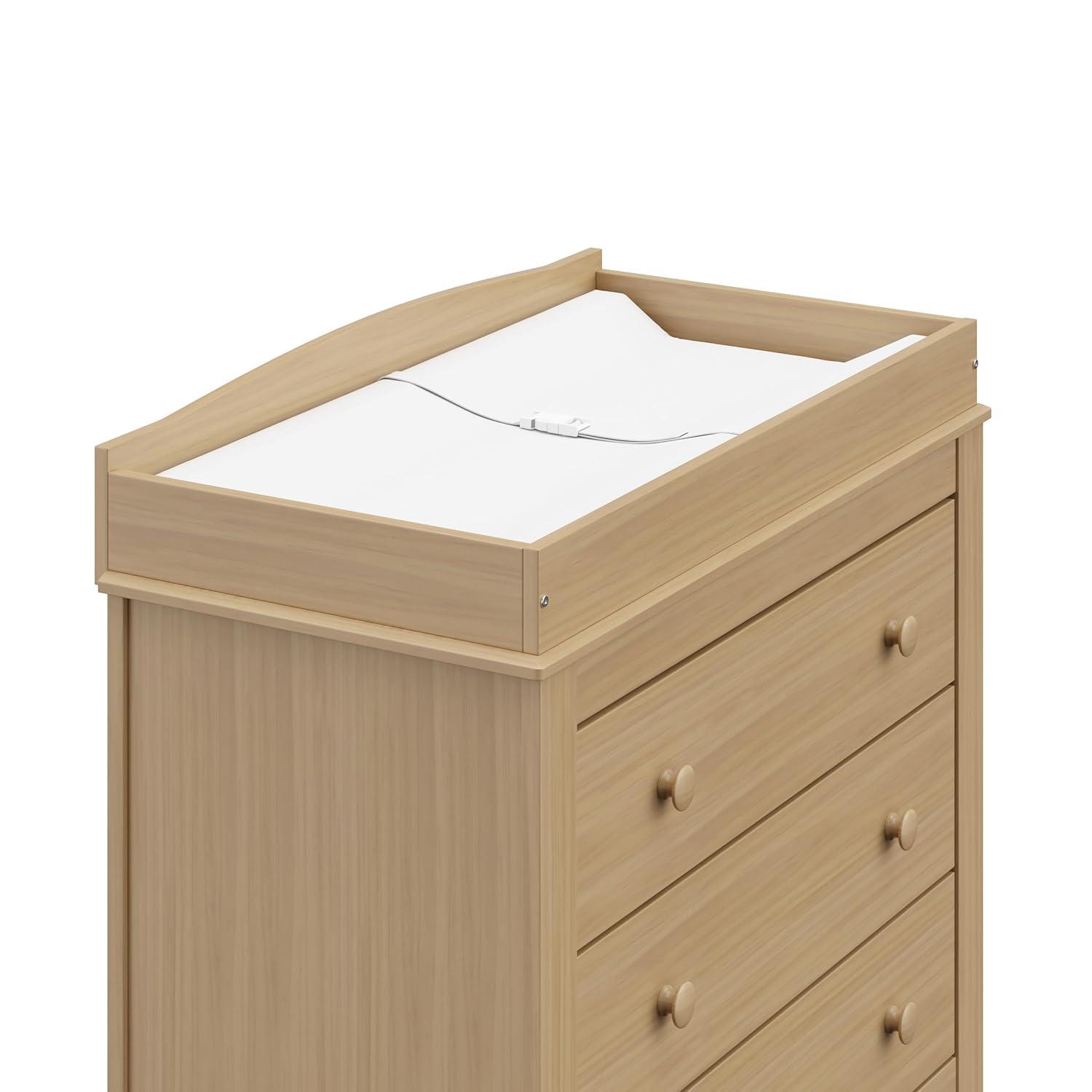 imageGraco Noah 3 Drawer Changing Table Dresser White GREENGUARD Gold Certified Baby Dresser with Changing Table Top Includes Interlocking Drawer SystemDriftwood