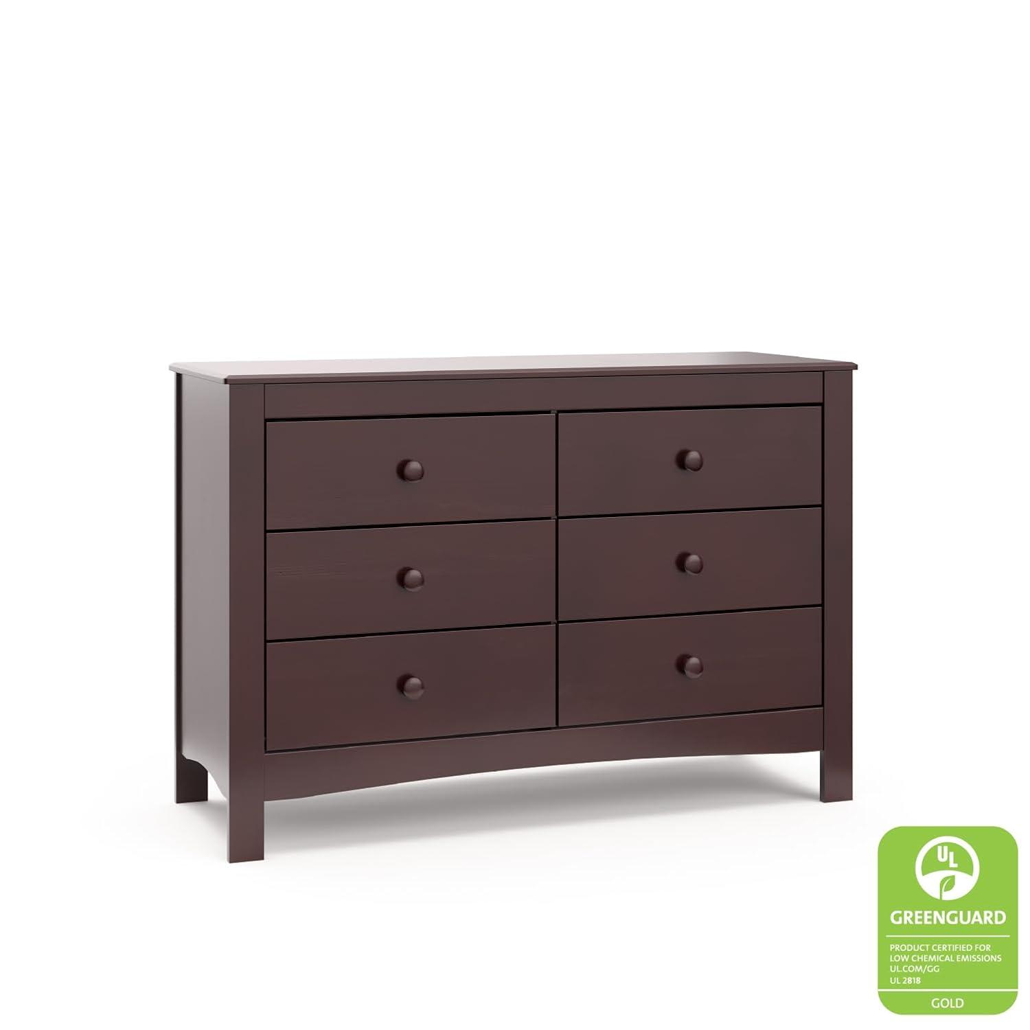 imageGraco Noah 3 Drawer Changing Table Dresser White GREENGUARD Gold Certified Baby Dresser with Changing Table Top Includes Interlocking Drawer SystemEspresso