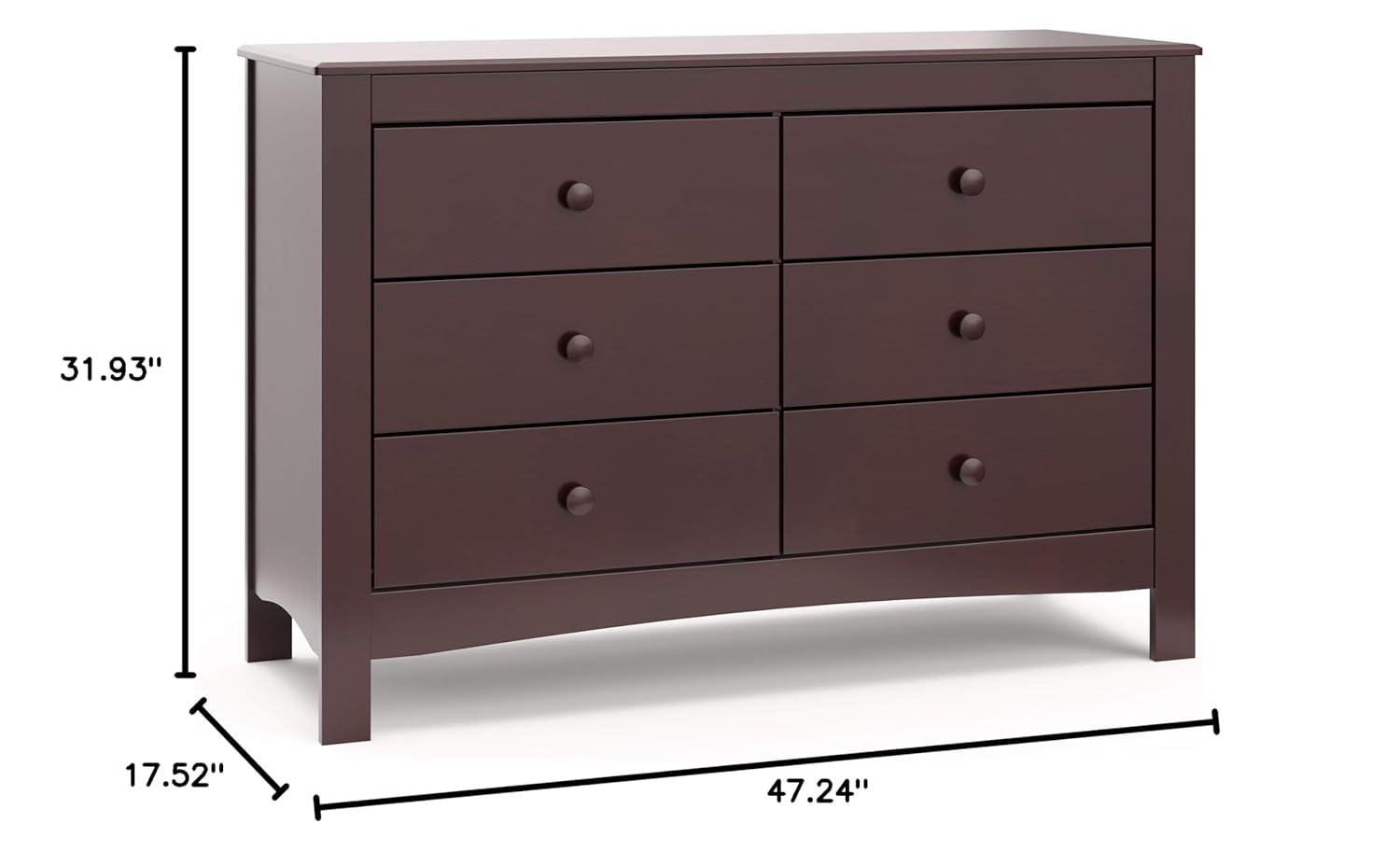 imageGraco Noah 3 Drawer Changing Table Dresser White GREENGUARD Gold Certified Baby Dresser with Changing Table Top Includes Interlocking Drawer SystemEspresso