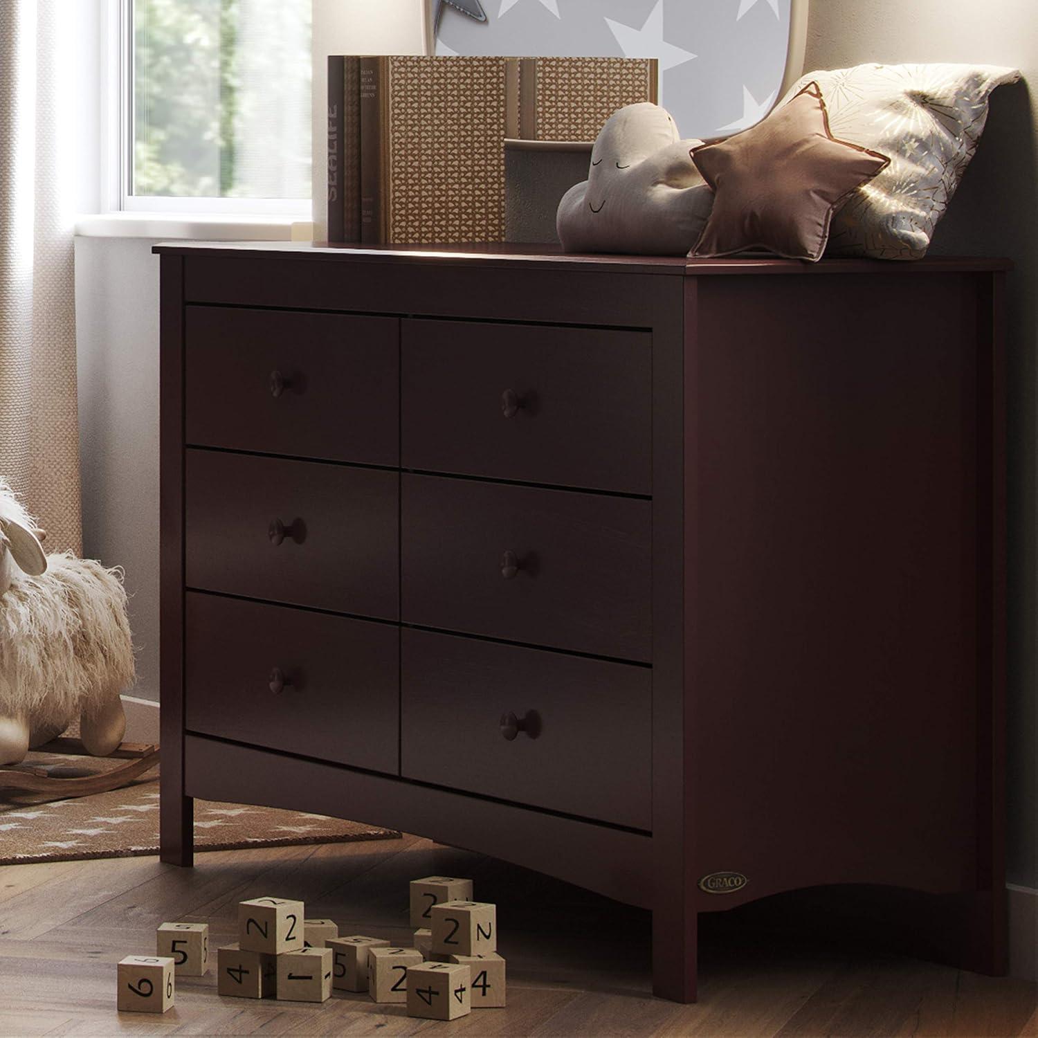 imageGraco Noah 3 Drawer Changing Table Dresser White GREENGUARD Gold Certified Baby Dresser with Changing Table Top Includes Interlocking Drawer SystemEspresso