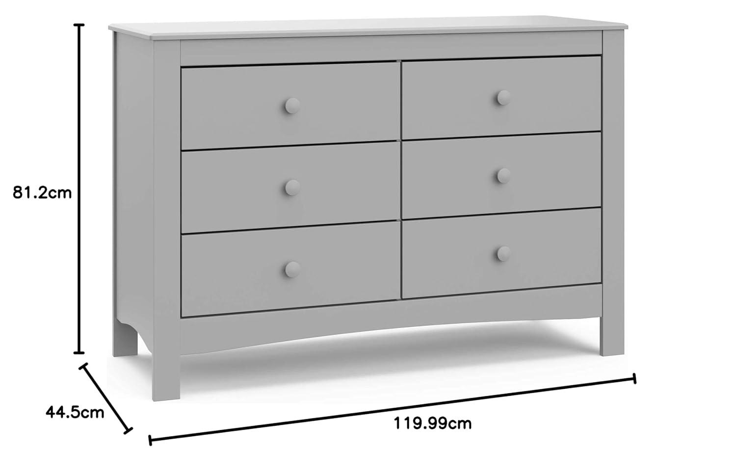 imageGraco Noah 3 Drawer Changing Table Dresser White GREENGUARD Gold Certified Baby Dresser with Changing Table Top Includes Interlocking Drawer SystemPebble Gray