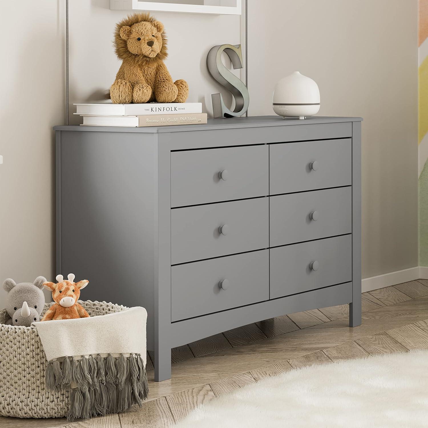 imageGraco Noah 3 Drawer Changing Table Dresser White GREENGUARD Gold Certified Baby Dresser with Changing Table Top Includes Interlocking Drawer SystemPebble Gray