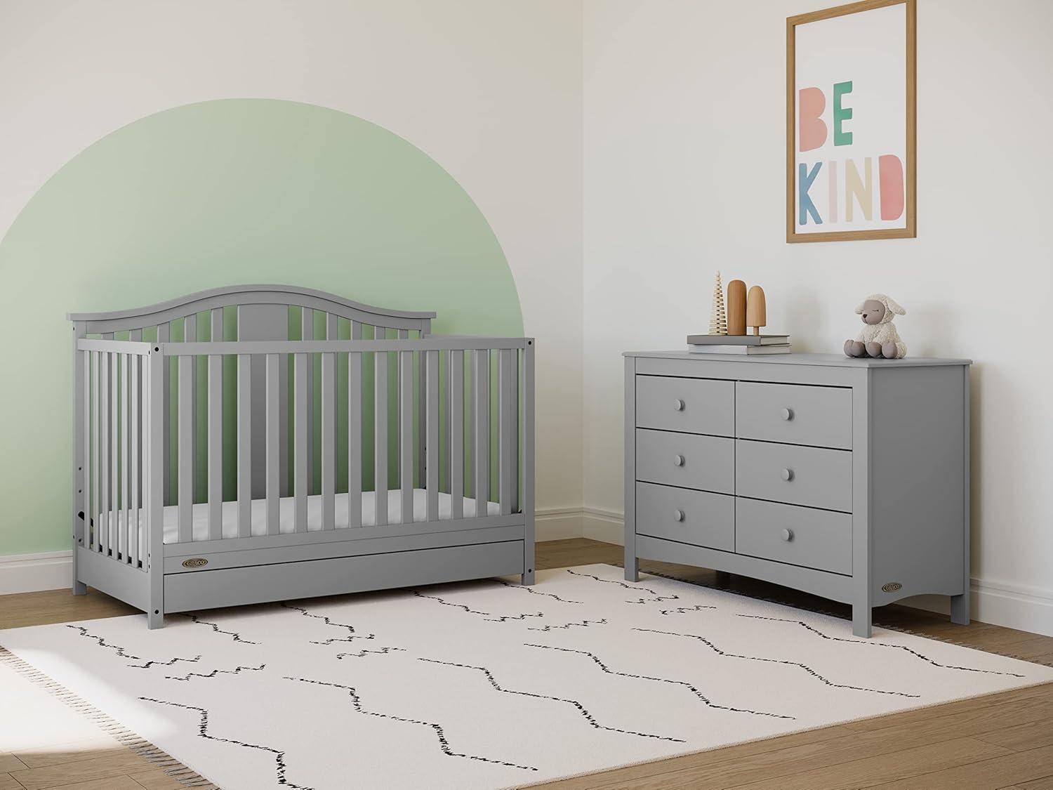 imageGraco Noah 3 Drawer Changing Table Dresser White GREENGUARD Gold Certified Baby Dresser with Changing Table Top Includes Interlocking Drawer SystemPebble Gray