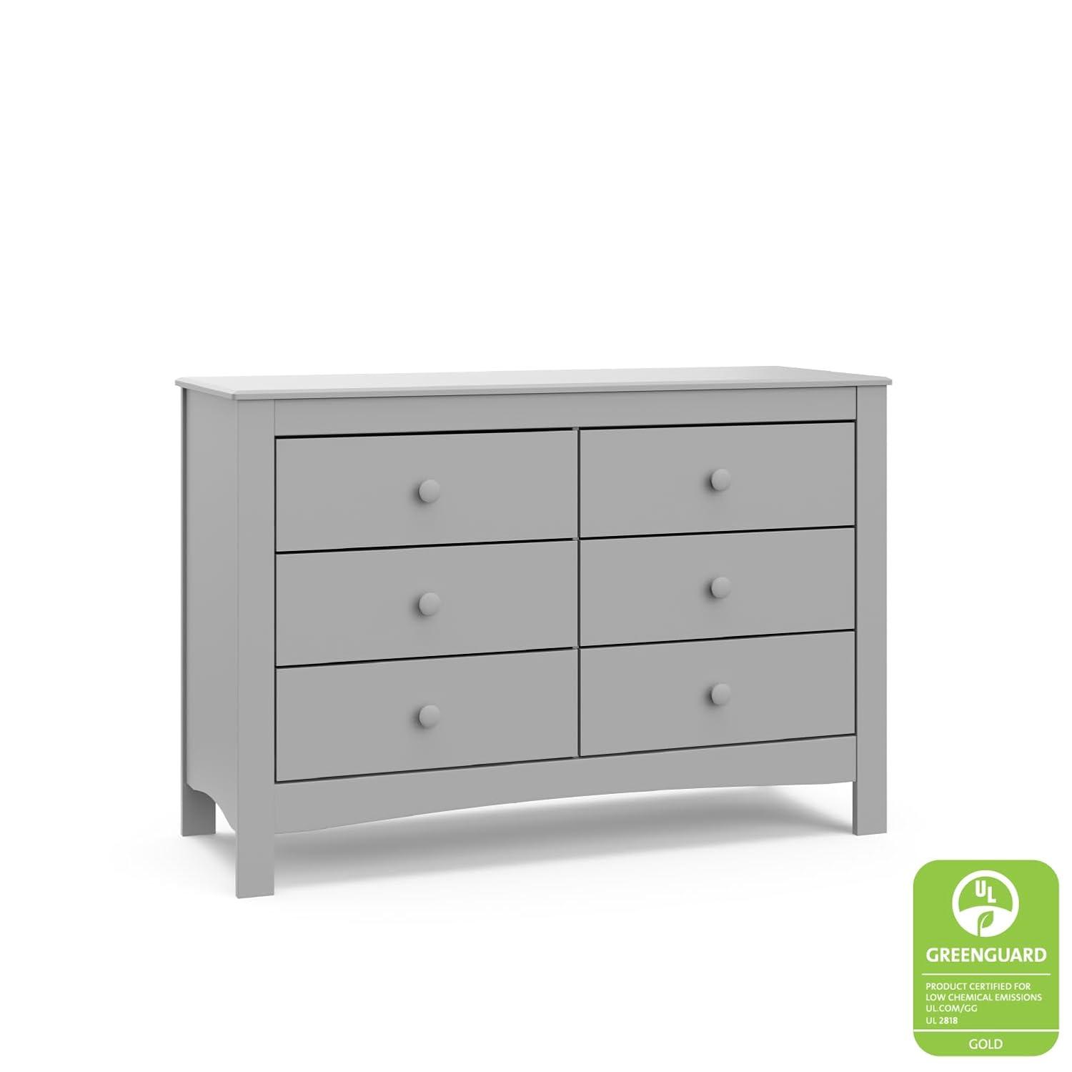 imageGraco Noah 3 Drawer Changing Table Dresser White GREENGUARD Gold Certified Baby Dresser with Changing Table Top Includes Interlocking Drawer SystemPebble Gray