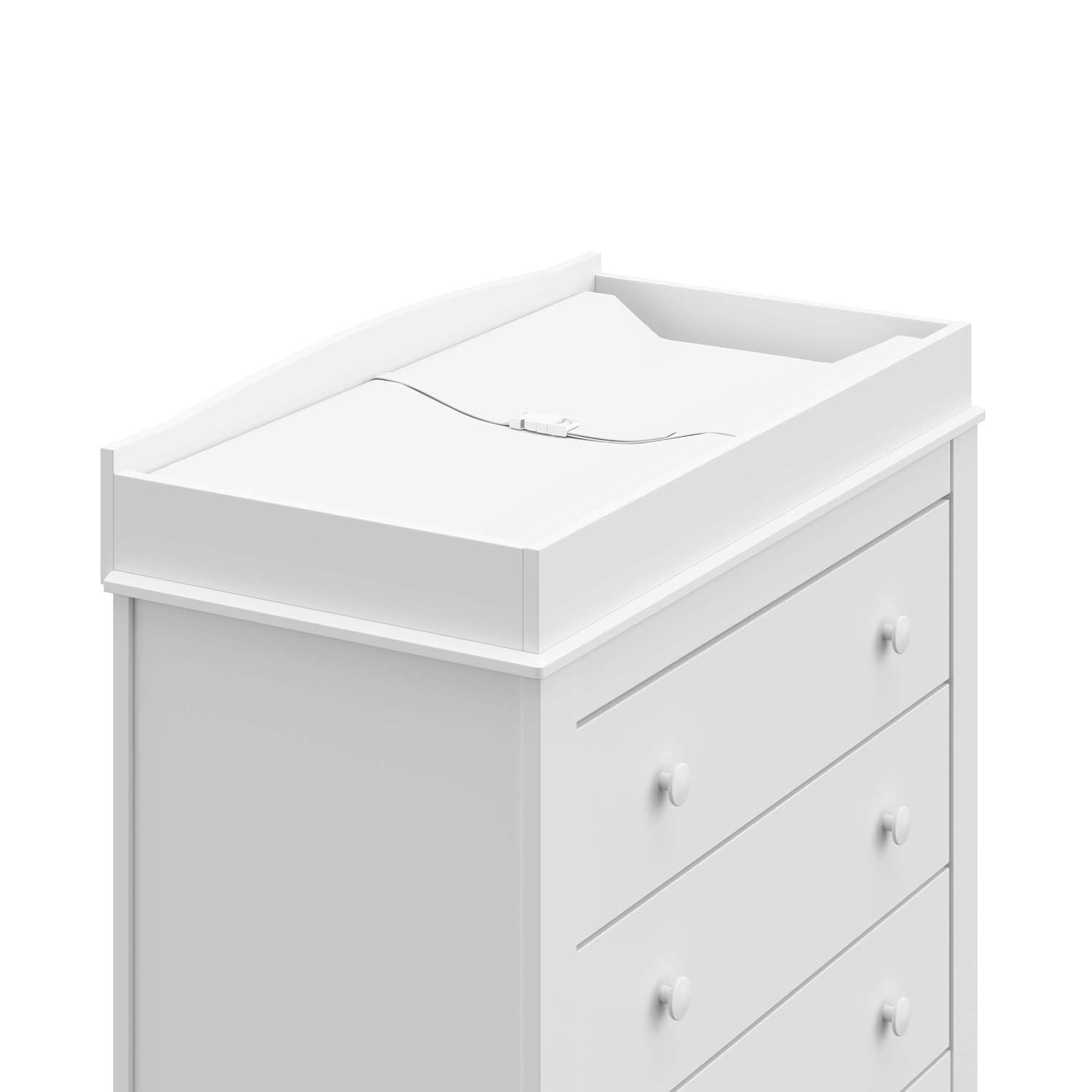 imageGraco Noah 3 Drawer Changing Table Dresser White GREENGUARD Gold Certified Baby Dresser with Changing Table Top Includes Interlocking Drawer SystemWhite