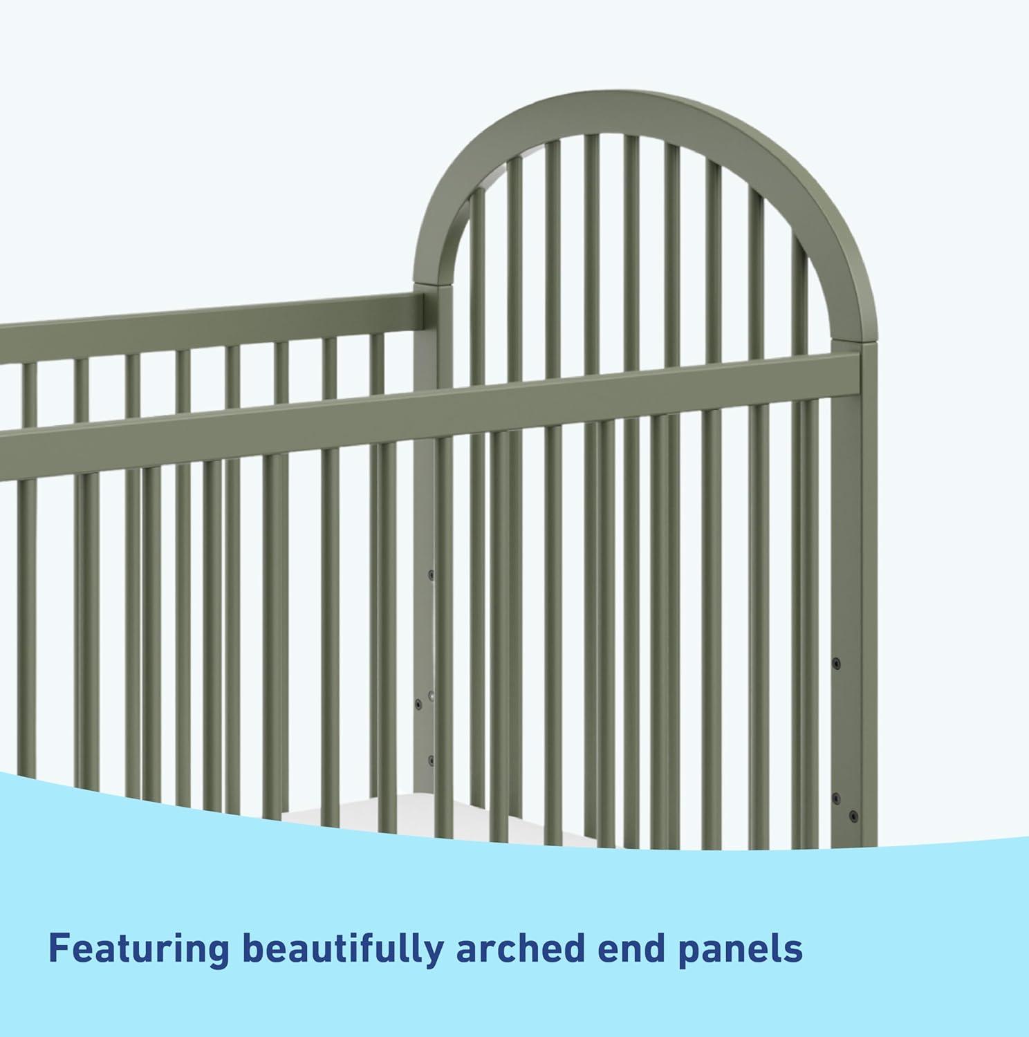 imageGraco Olivia Convertible Crib White GREENGUARD Gold Certified 100 Solid Wood Fits Standard Crib Mattress Converts to Toddler Bed and Daybed 4 Adjustable Mattress HeightsOlive