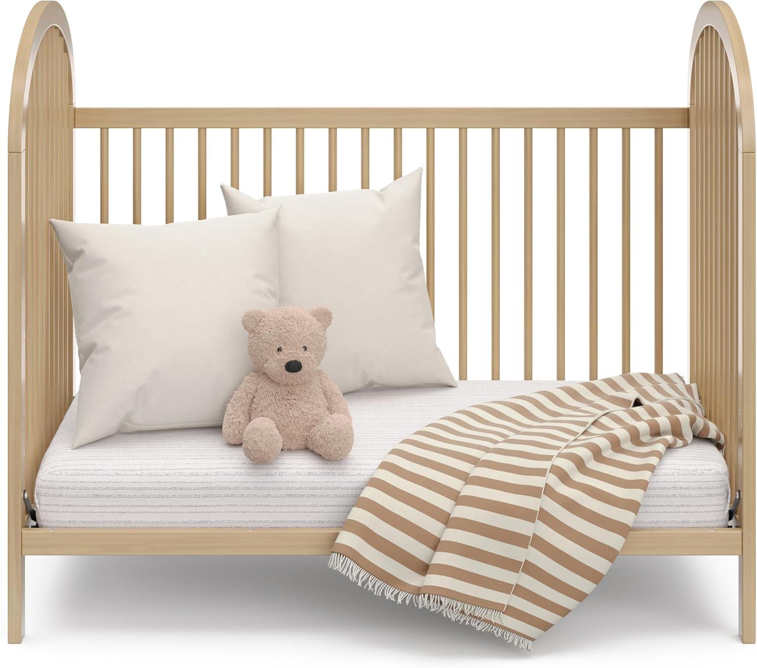 imageGraco Olivia Convertible Crib White GREENGUARD Gold Certified 100 Solid Wood Fits Standard Crib Mattress Converts to Toddler Bed and Daybed 4 Adjustable Mattress HeightsDriftwood
